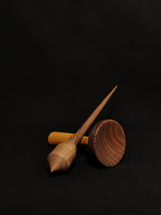 Support Spindle Set: Walnut Wood (28.5 cm / 30 g) with Mulberry and Walnut Lap Support Bowl