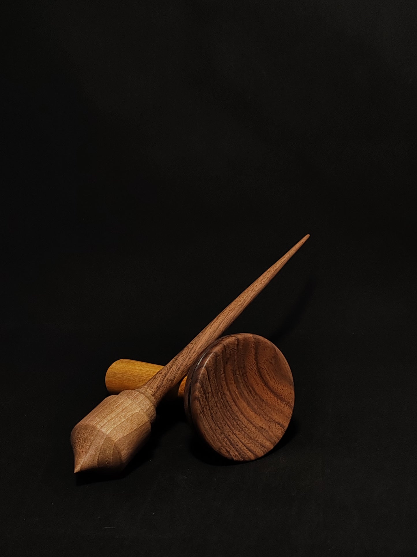 Support Spindle Set: Walnut Wood (28.5 cm / 30 g) with Mulberry and Walnut Lap Support Bowl