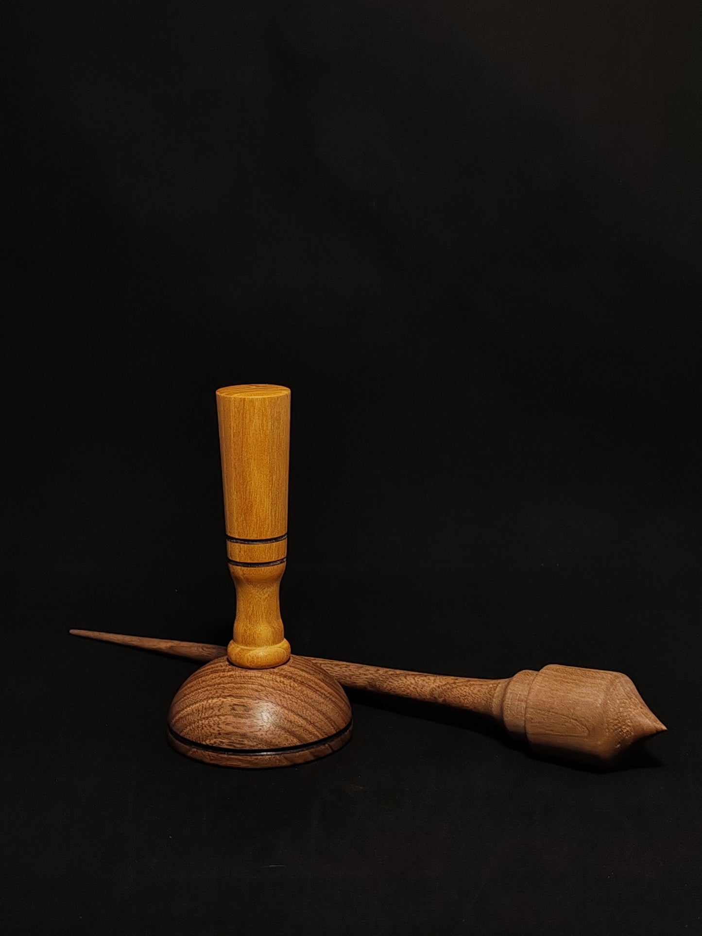 Support Spindle Set: Walnut Wood (28.5 cm / 30 g) with Mulberry and Walnut Lap Support Bowl