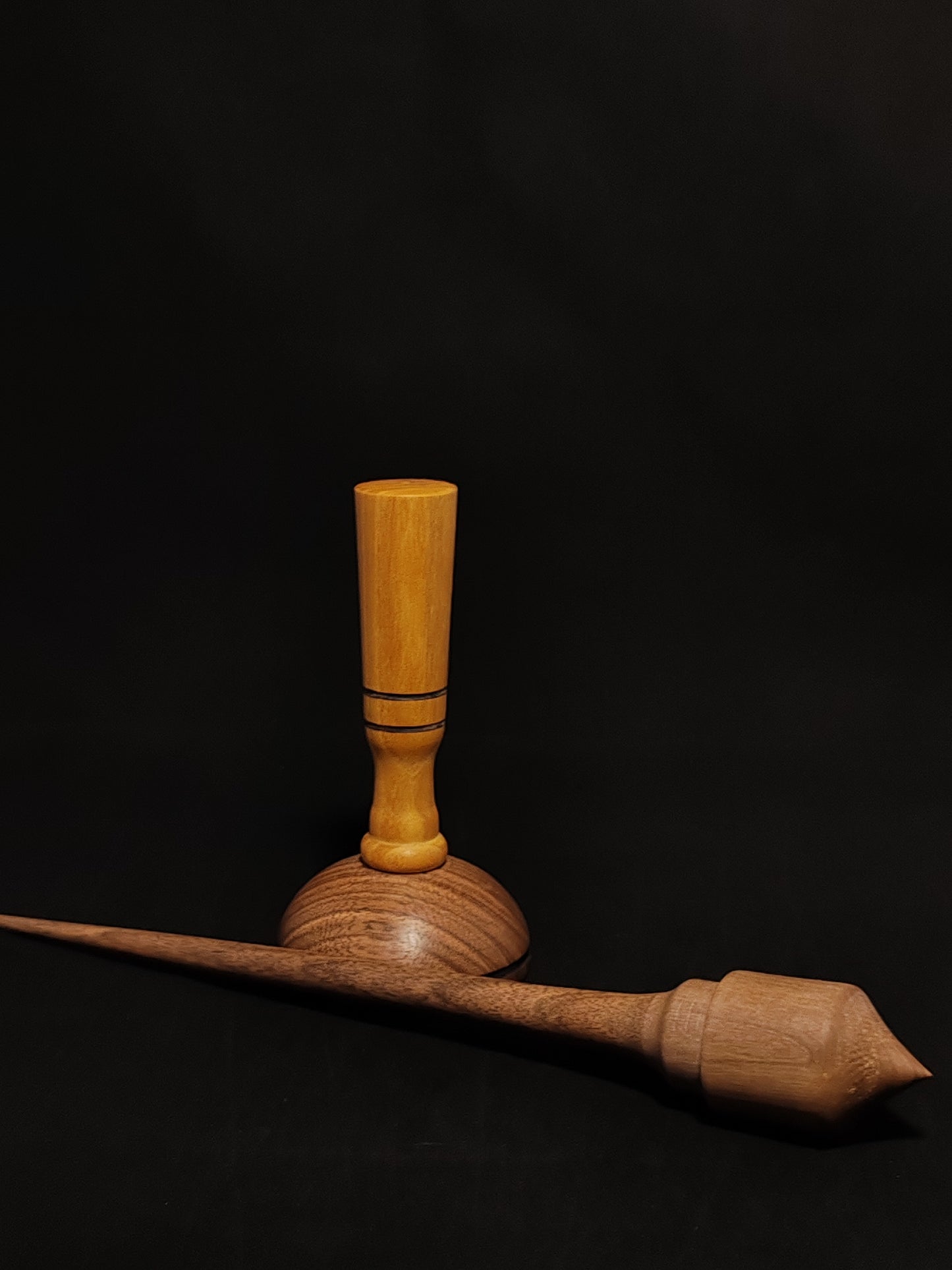 Support Spindle Set: Walnut Wood (28.5 cm / 30 g) with Mulberry and Walnut Lap Support Bowl