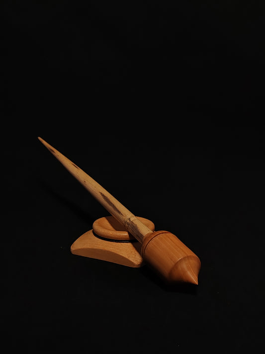 Support Spindle Set: Chestnut Shaft & Pear Whorl (28 cm / 27 g) with Beech Support Bowl