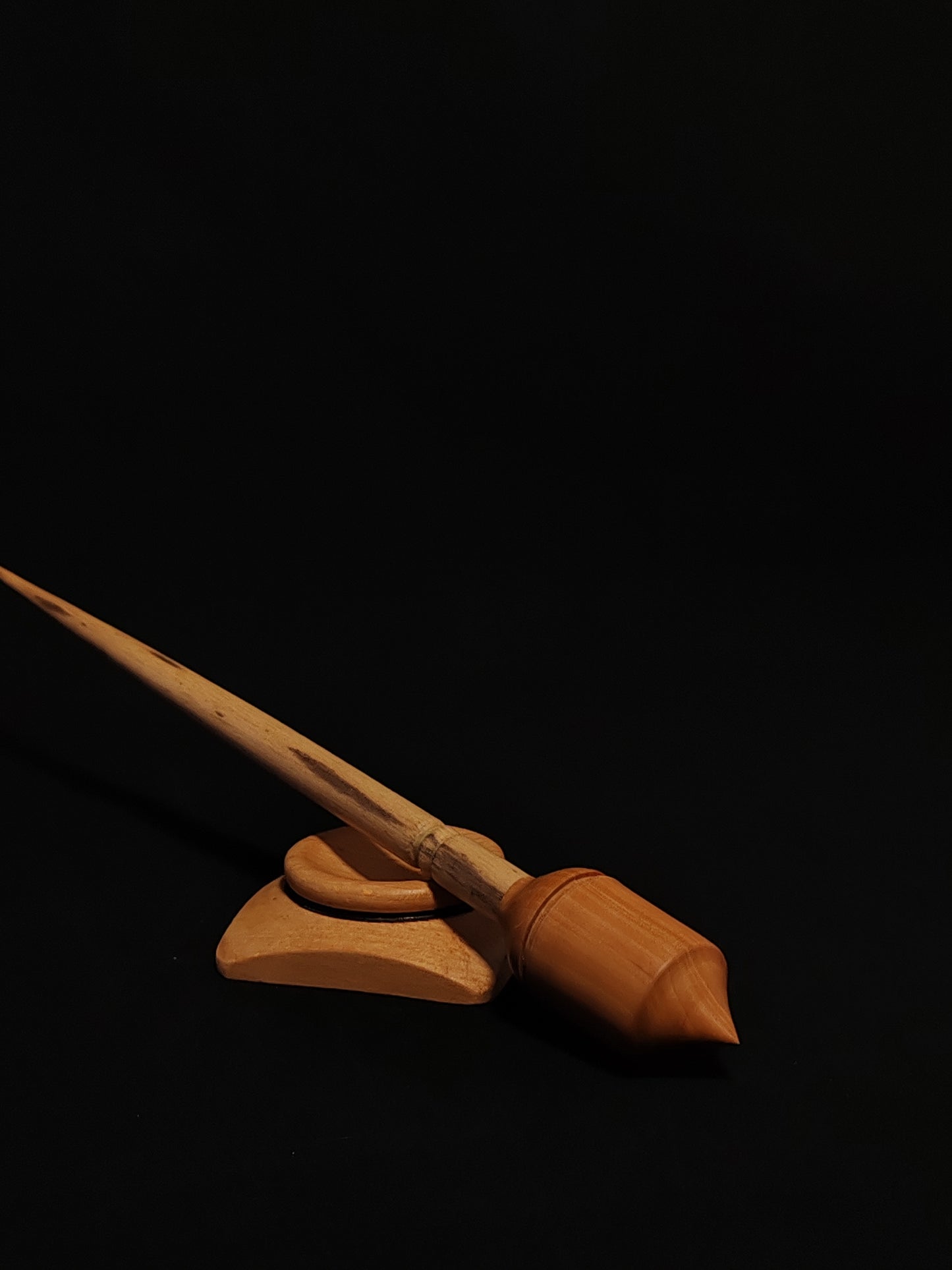 Support Spindle Set: Chestnut Shaft & Pear Whorl (28 cm / 27 g) with Beech Support Bowl