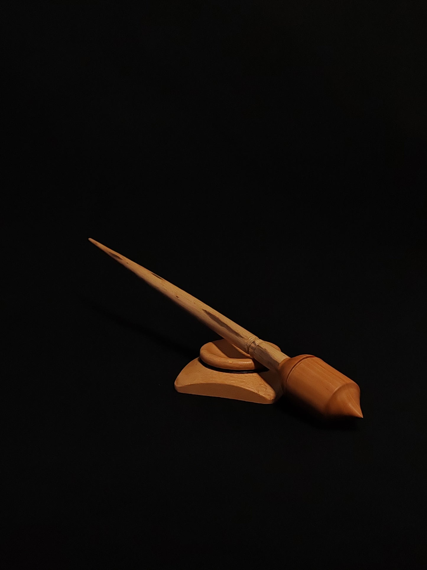 Support Spindle Set: Chestnut Shaft & Pear Whorl (28 cm / 27 g) with Beech Support Bowl