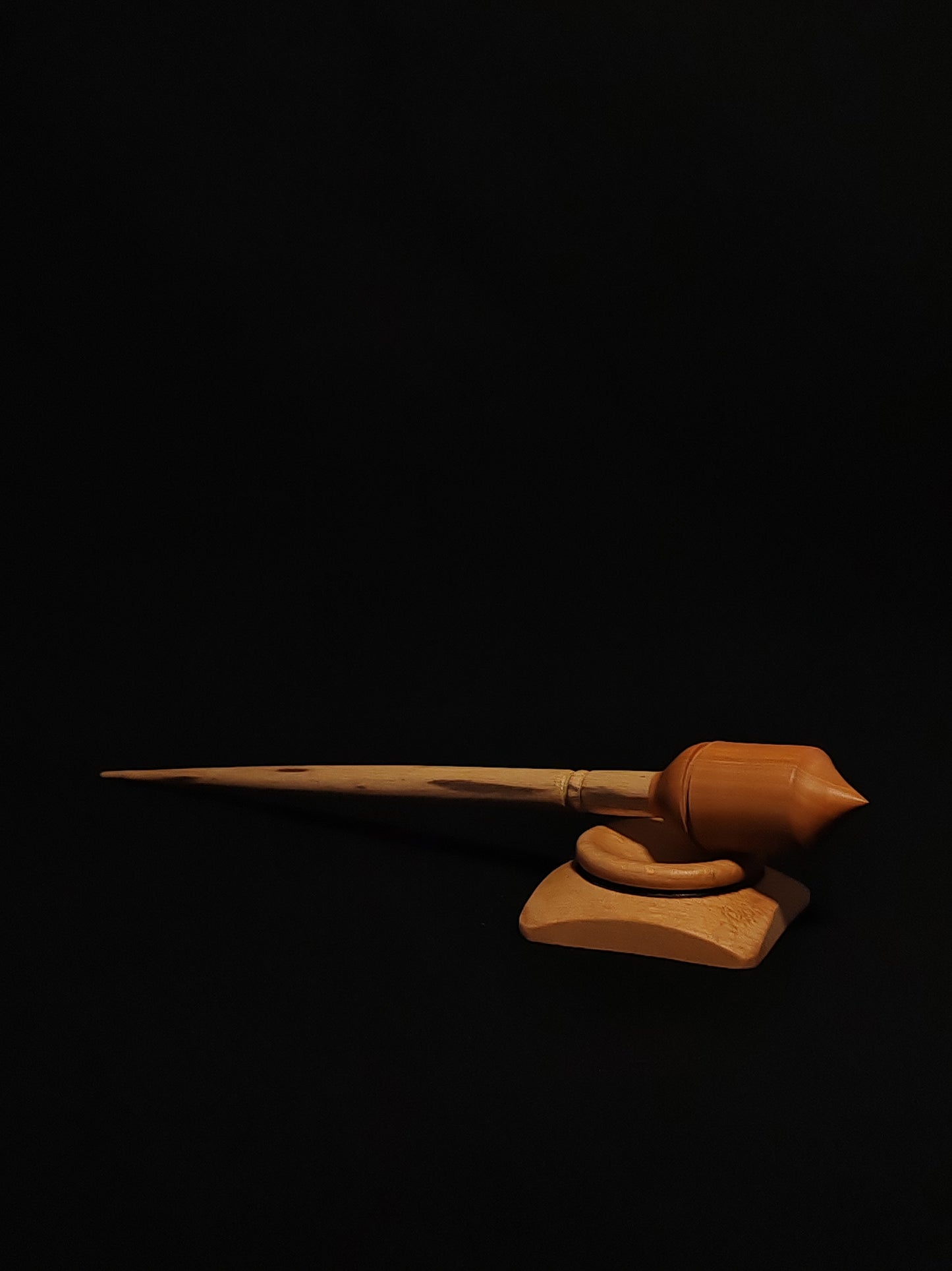 Support Spindle Set: Chestnut Shaft & Pear Whorl (28 cm / 27 g) with Beech Support Bowl