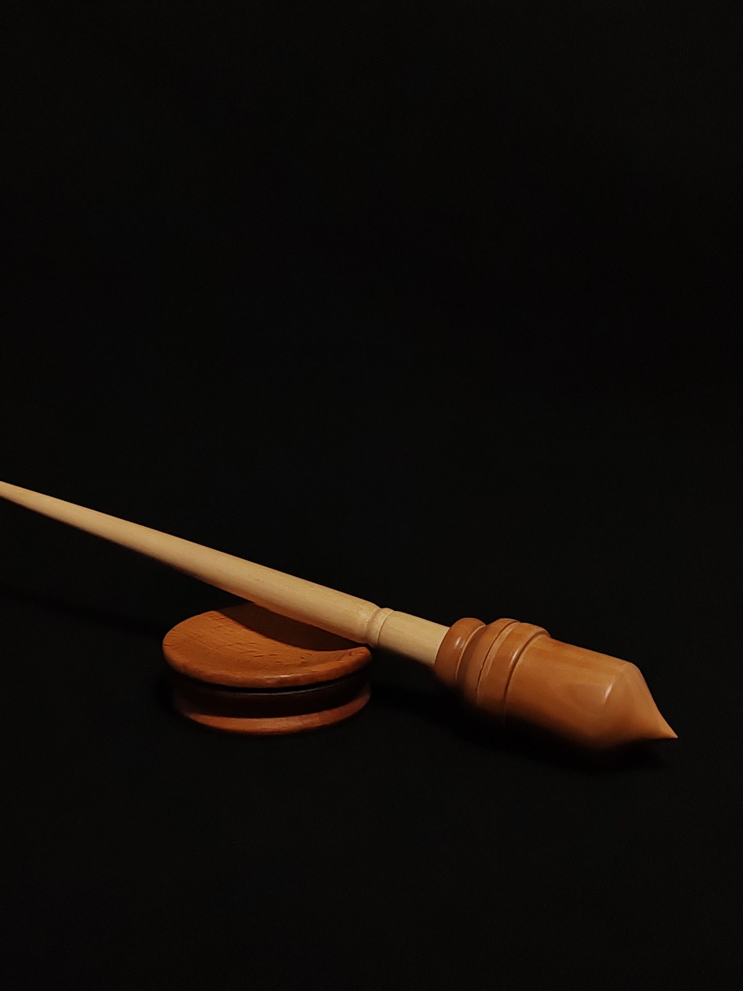 Support Spindle Set: Apple Shaft & Pear Whorl (28 cm / 22 g) with Beech Support Bowl