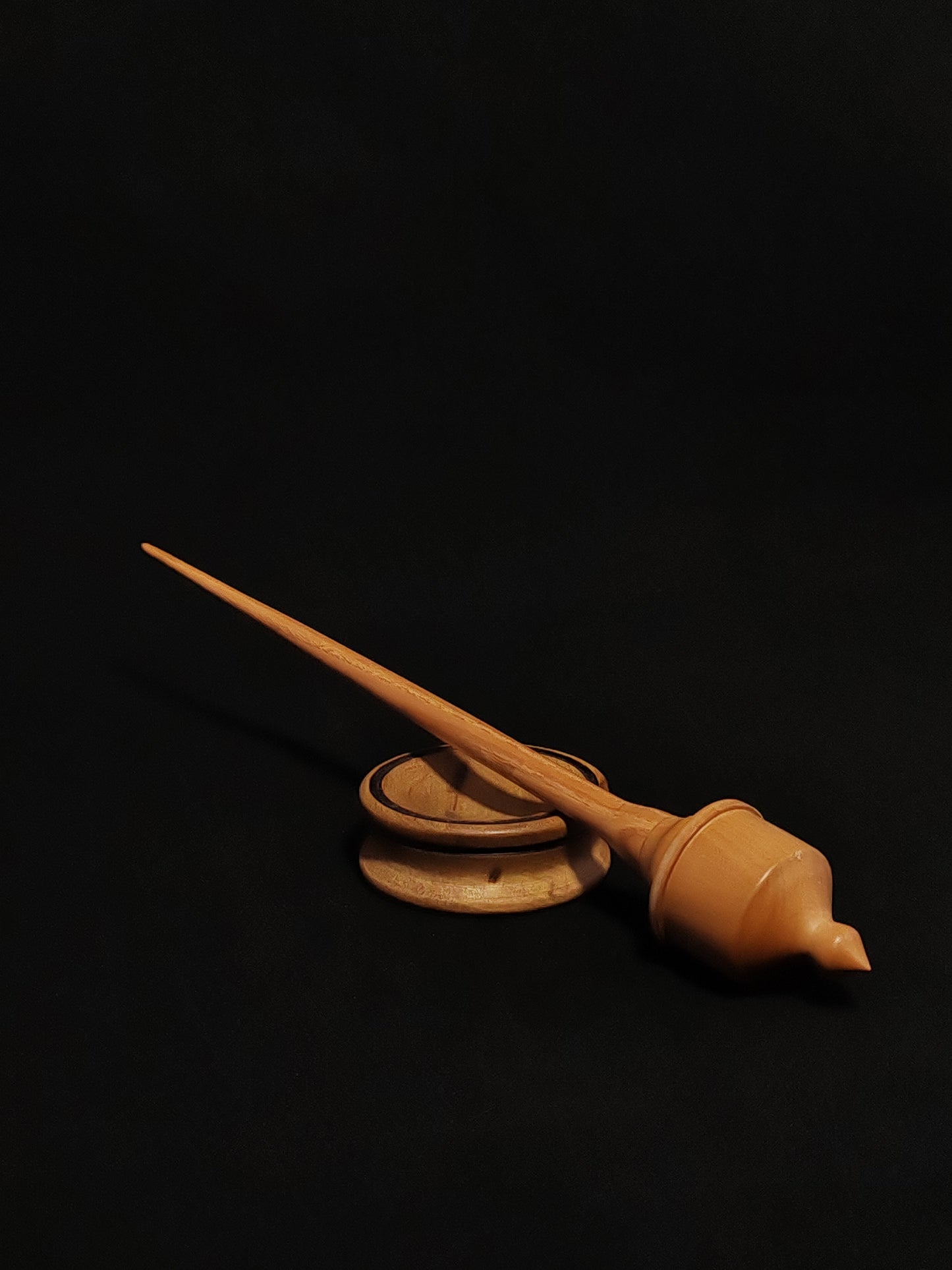 Support Spindle Set: Oak Shaft & Beechwood Whorl (25 cm / 23 g) with Grey Walnut Support Bowl