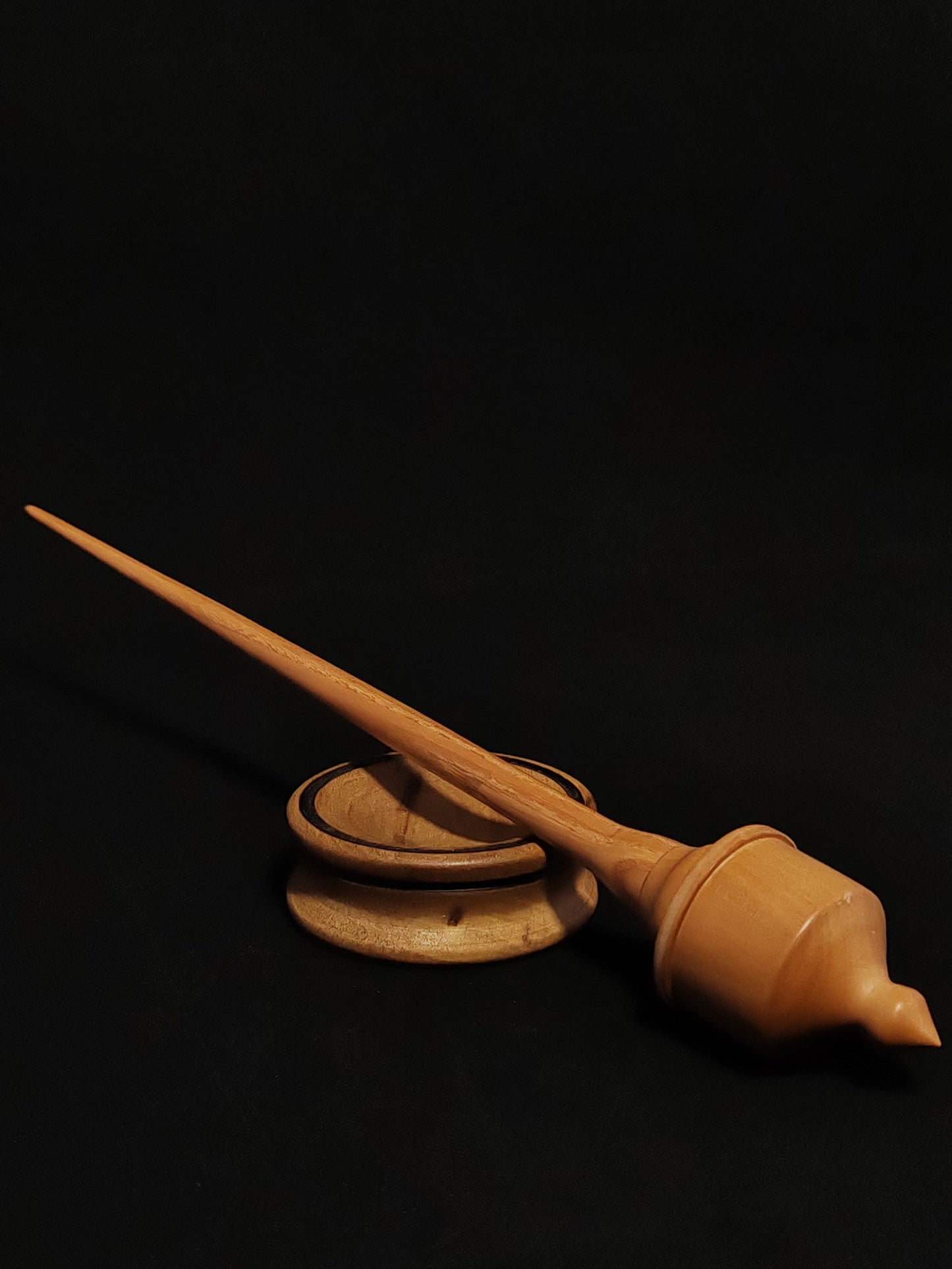 Support Spindle Set: Oak Shaft & Beechwood Whorl (25 cm / 23 g) with Grey Walnut Support Bowl