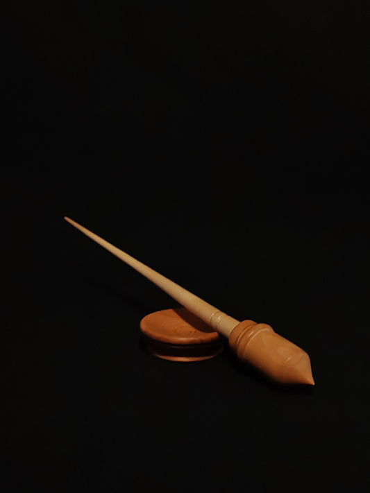 Support Spindle Set: Apple Shaft & Pear Whorl (27.5 cm / 27 g) with Beech Support Bowl