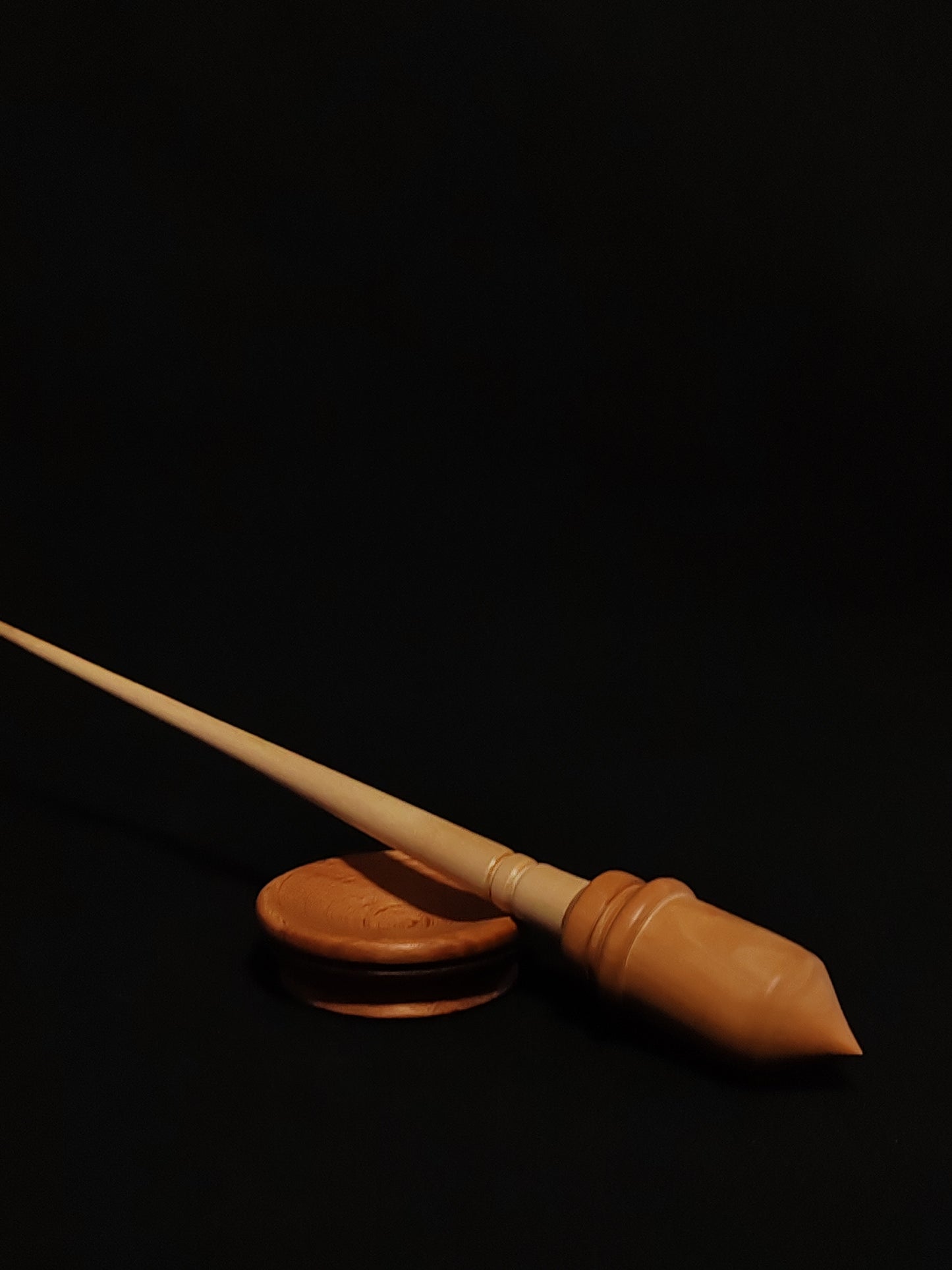 Support Spindle Set: Apple Shaft & Pear Whorl (27.5 cm / 27 g) with Beech Support Bowl