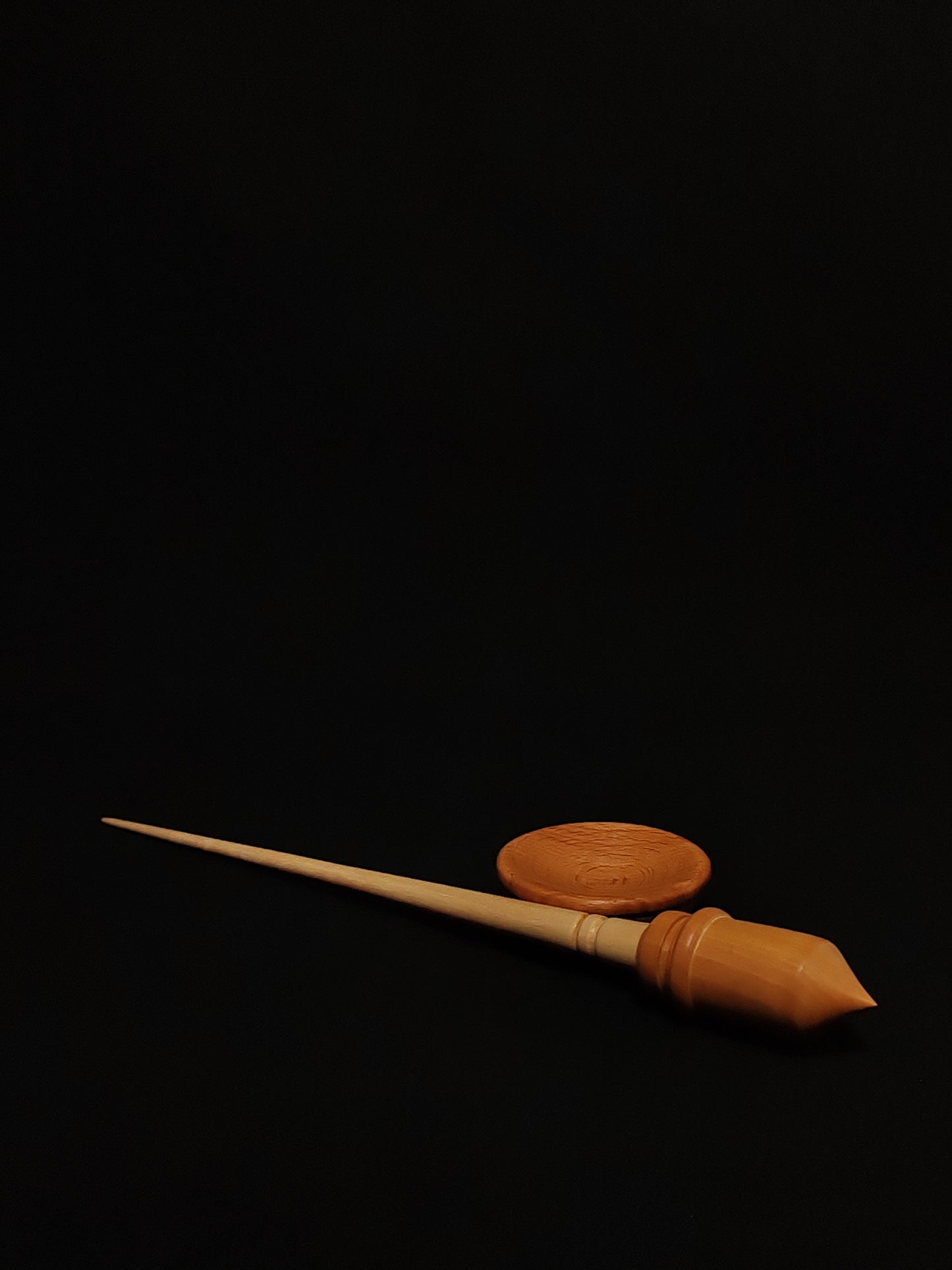 Support Spindle Set: Apple Shaft & Pear Whorl (27.5 cm / 27 g) with Beech Support Bowl