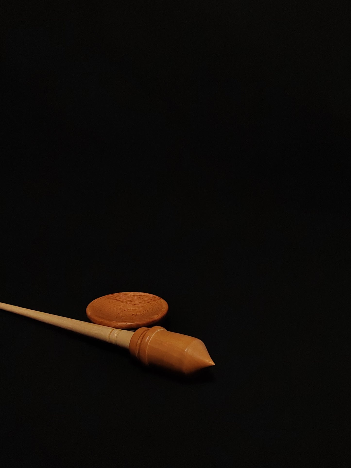 Support Spindle Set: Apple Shaft & Pear Whorl (27.5 cm / 27 g) with Beech Support Bowl