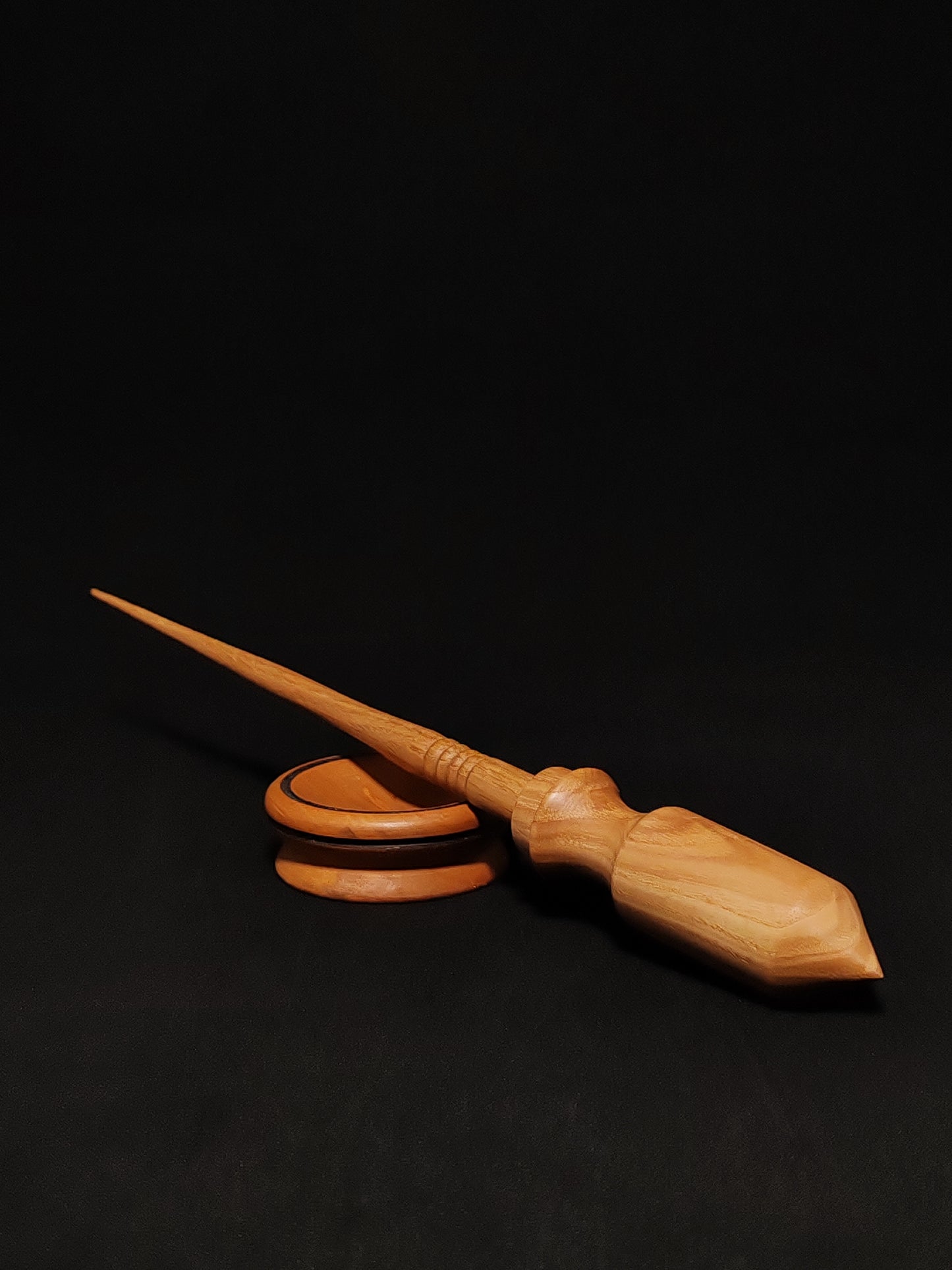 Support Spindle Set: Oak Wood (27.5 cm / 30 g) with Pear Support Bowl