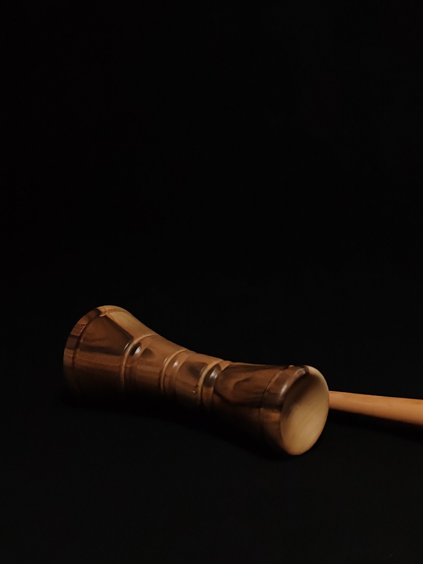 Support Spindle Set: Apple Shaft & Grey Walnut Whorl (25 cm / 26 g) with Double-Sided Walnut Lap Support Bowl (13 cm Height)