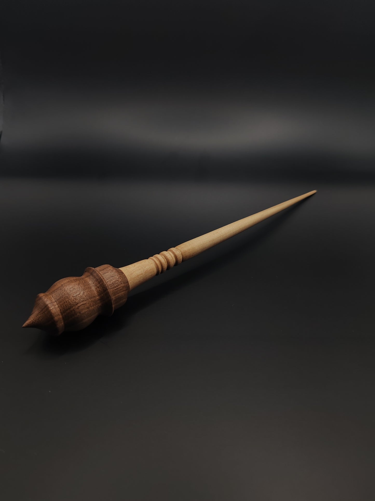 Support Spindle Set: Sycamore Shaft & Walnut Whorl (25.5 cm / 10.04 inches, 23 g / 0.81 oz) with Walnut Support Bowl