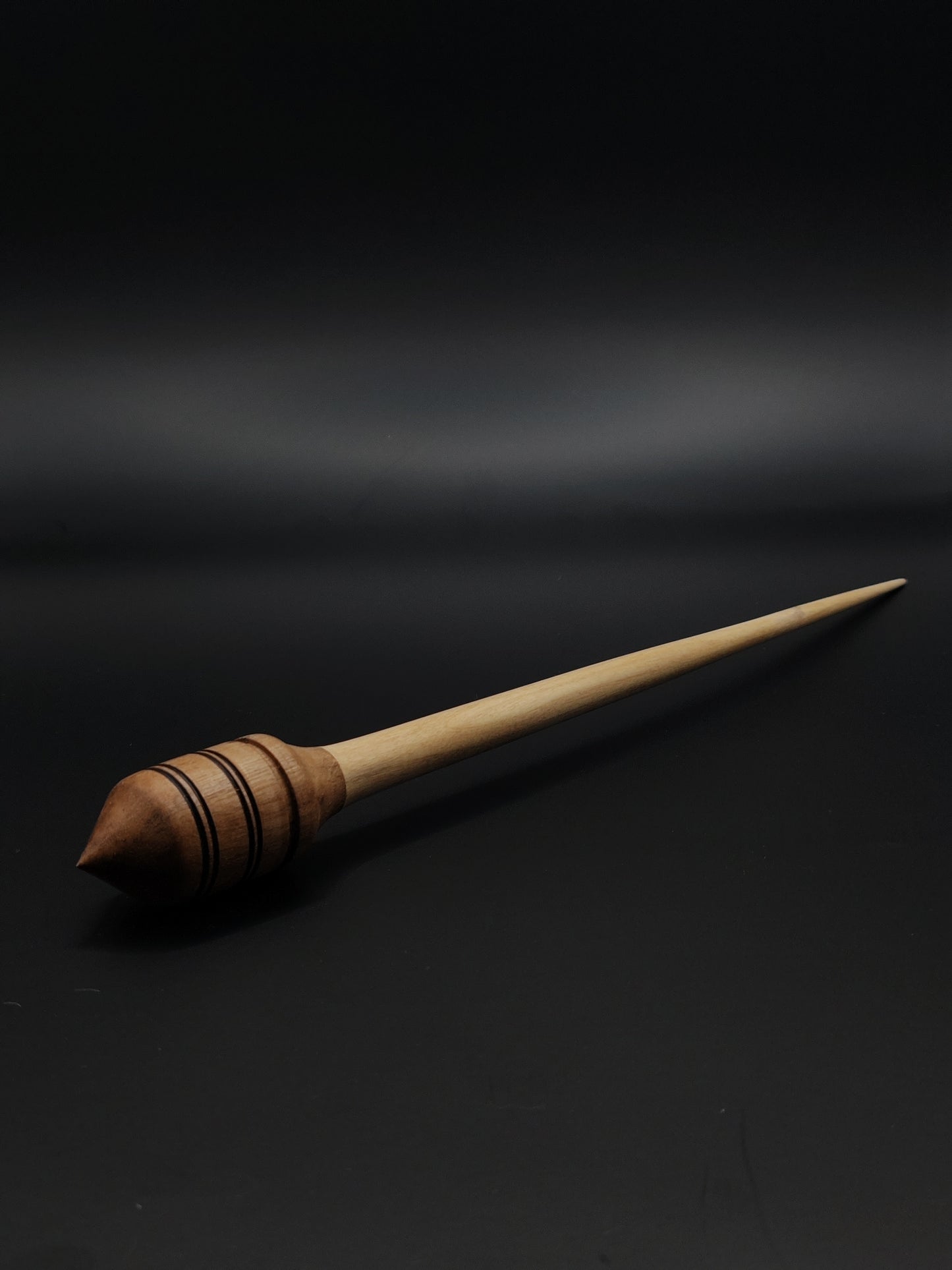 Support Spindle Set: Apple Shaft & Brown Walnut Whorl (27 cm / 10.63 inches, 19 g / 0.67 oz) with Walnut Support Bowl