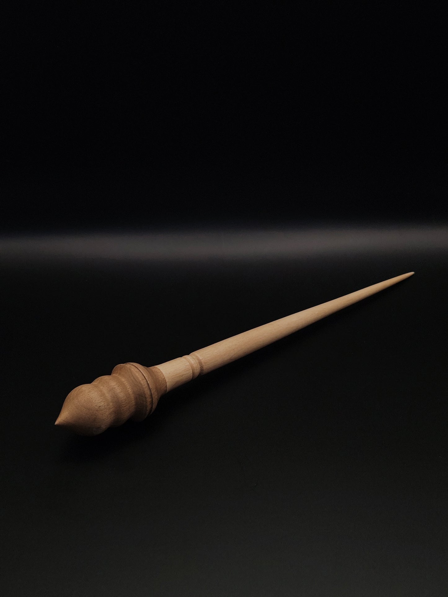 Support Spindle Set: Apple Shaft & Walnut Whorl (27.5 cm / 10.83 inches, 20 g / 0.71 oz) with Oak Lap Support Bowl