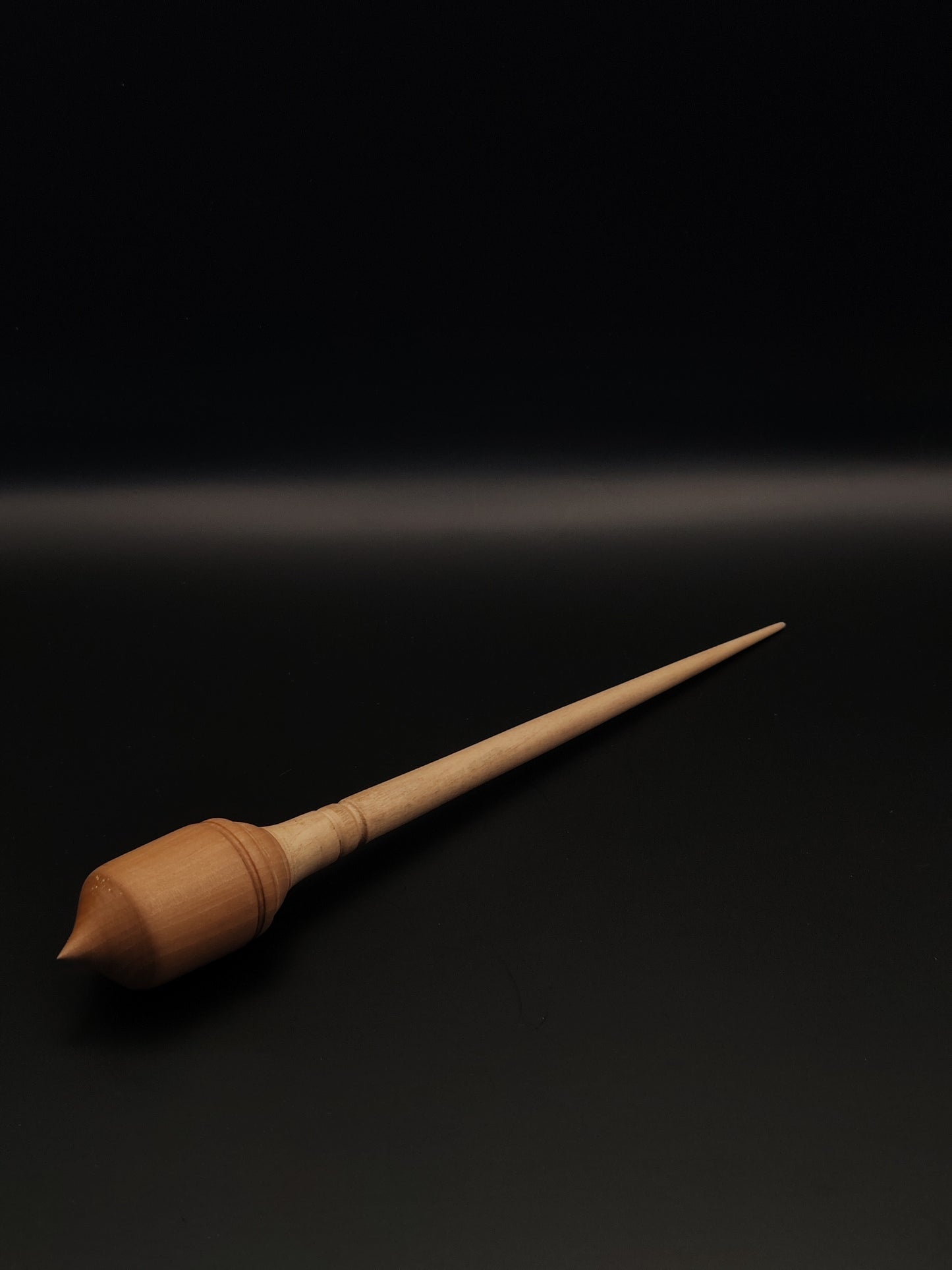 Support Spindle Set: Apple Shaft and Pear Whorl (25 cm / 9.84 inches, 20 g / 0.71 oz) with Beechwood Support Bowl