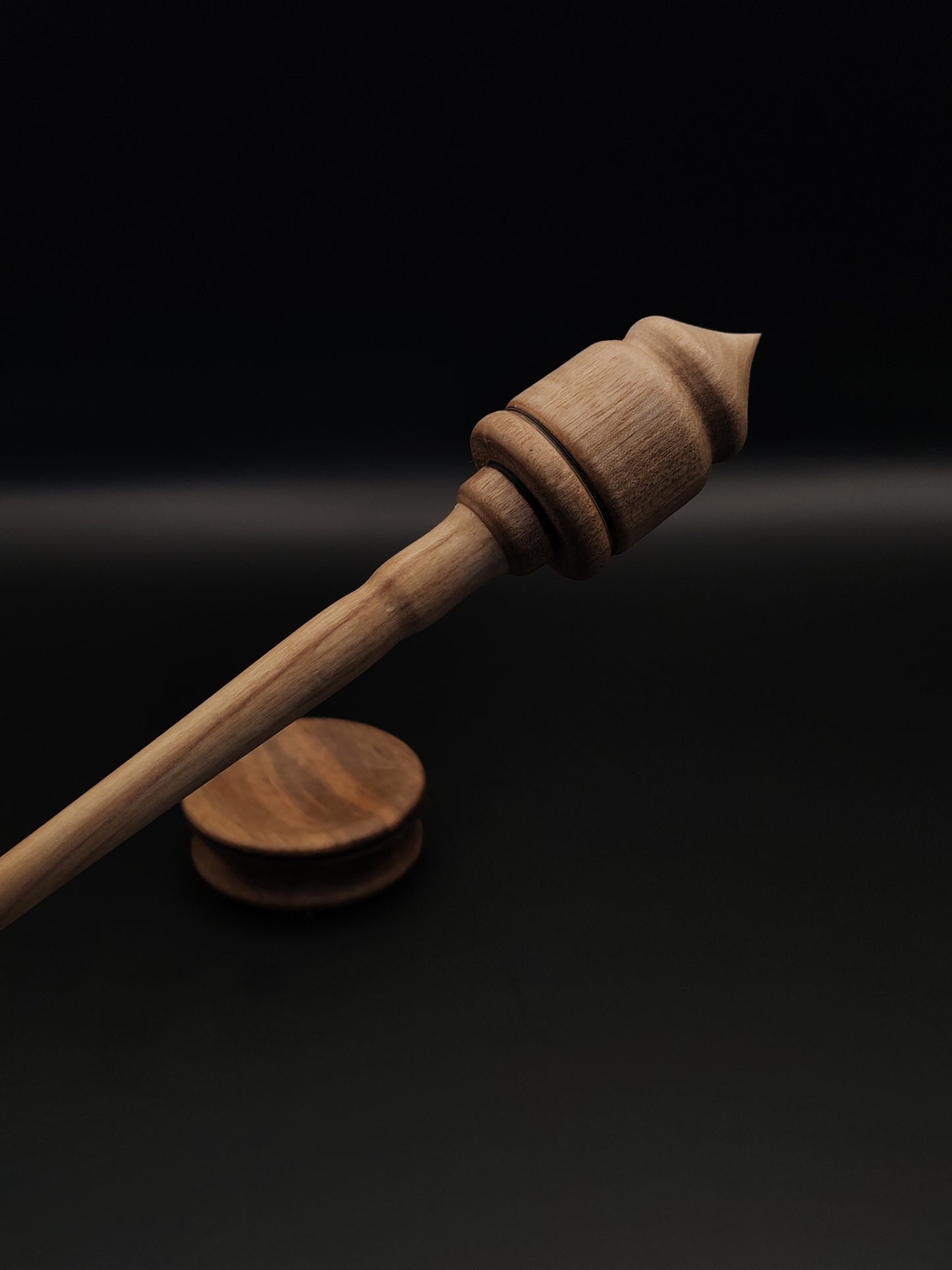 Support Spindle Set: Oak Shaft & Walnut Whorl (25 cm / 9.84 inches, 23 g / 0.81 oz) with Walnut Support Bowl