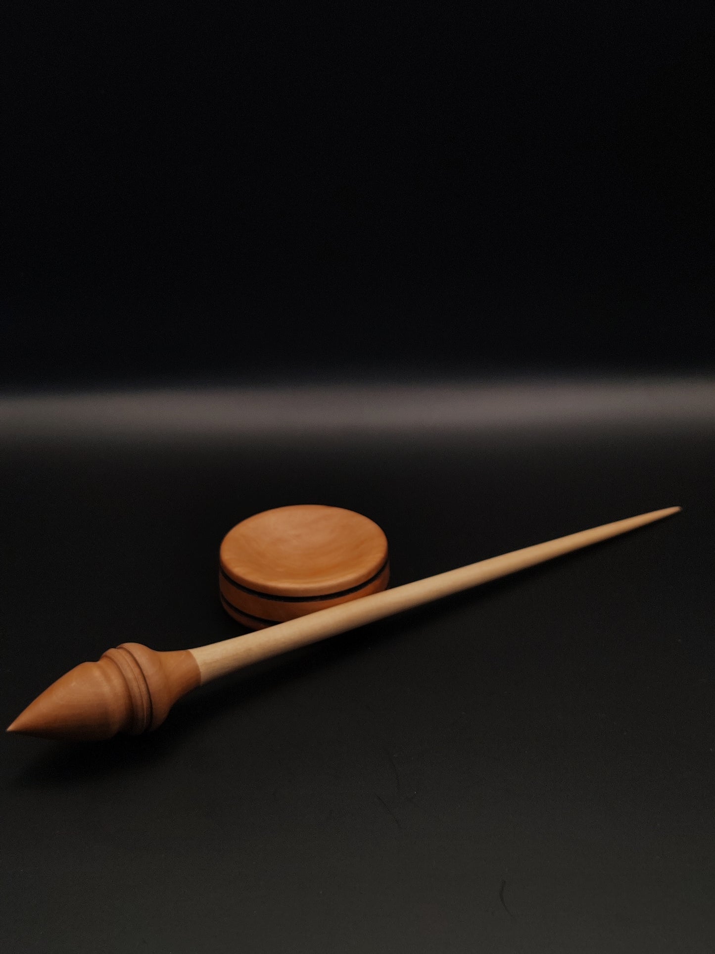 Support Spindle Set: Chestnut Shaft & Pear Whorl (27 cm / 10.63 inches, 14 g / 0.49 oz) with Pear Support Bowl