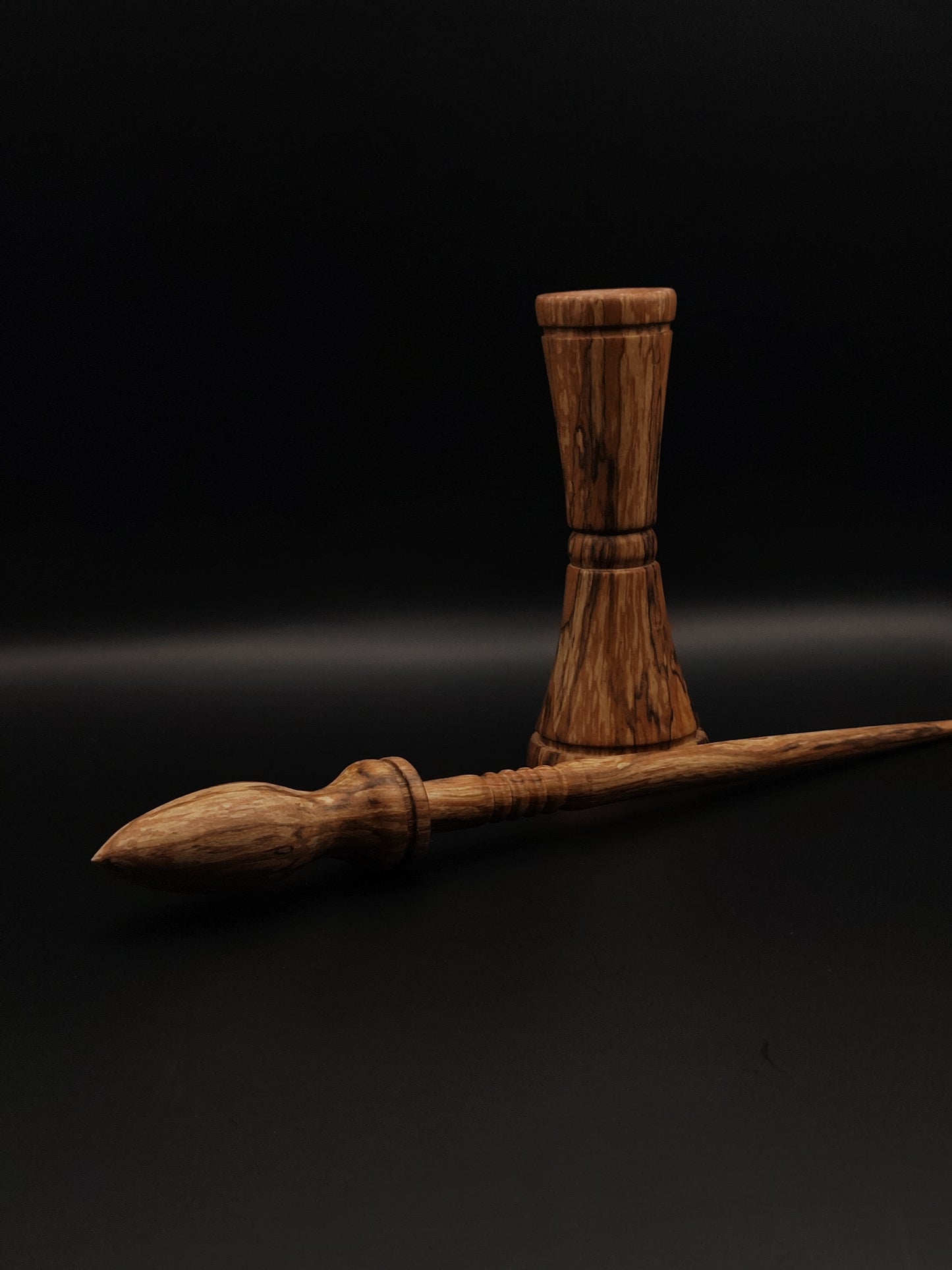 Support Spindle Set: Alder (26.5 cm / 10.43 in, 18 g / 0.63 oz) with Double-Sided Alder Lap Support Bowl (13 cm / 5.12 in Height)