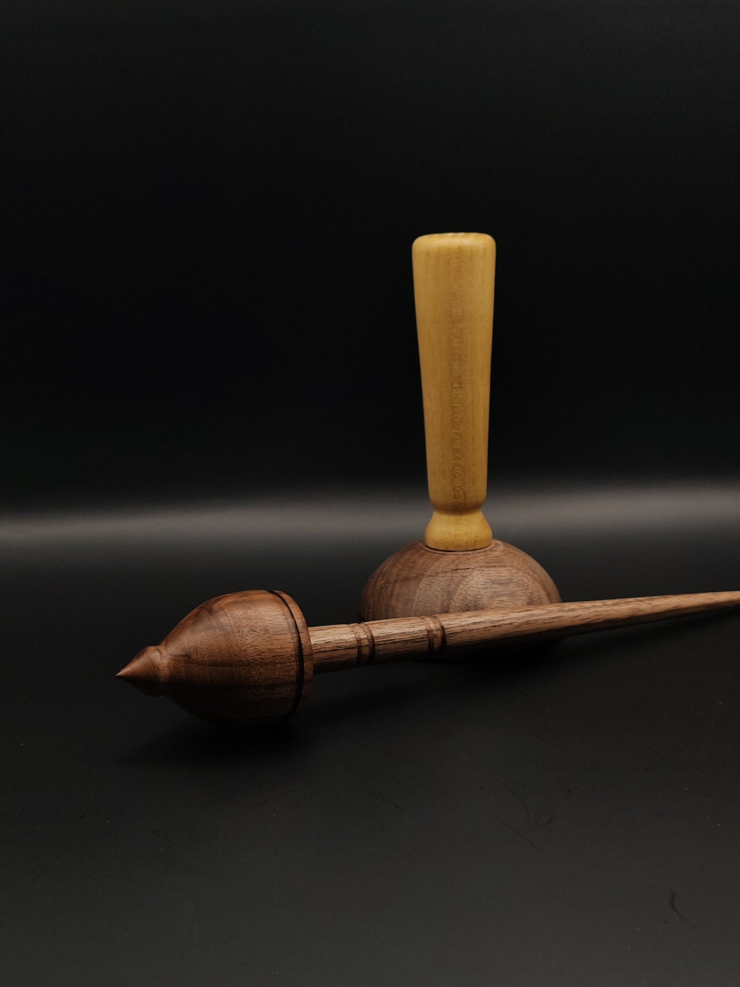 Support Spindle Set: Walnut (24.5 cm / 9.65 in, 34 g / 1.2 oz) with Acacia & Walnut Lap Support Bowl