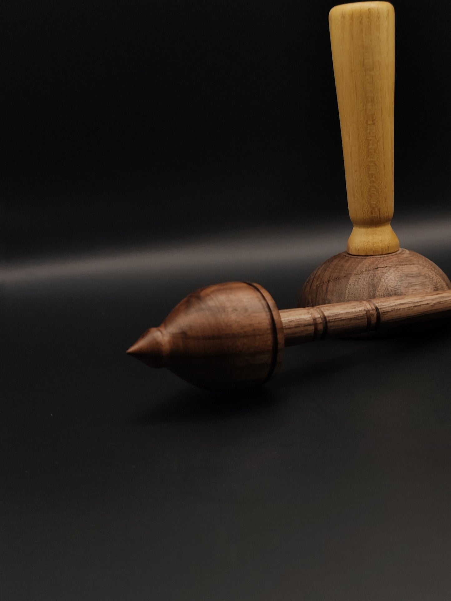 Support Spindle Set: Walnut (24.5 cm / 9.65 in, 34 g / 1.2 oz) with Acacia & Walnut Lap Support Bowl