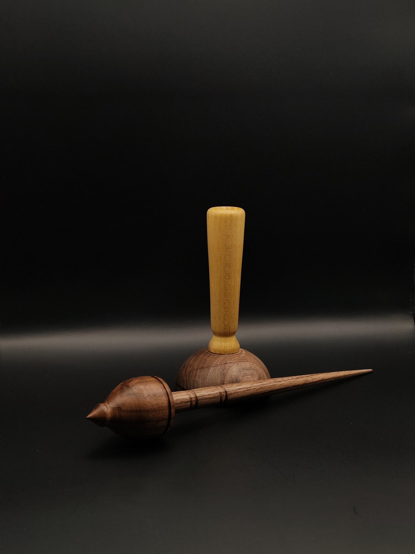 Support Spindle Set: Walnut (24.5 cm / 9.65 in, 34 g / 1.2 oz) with Acacia & Walnut Lap Support Bowl