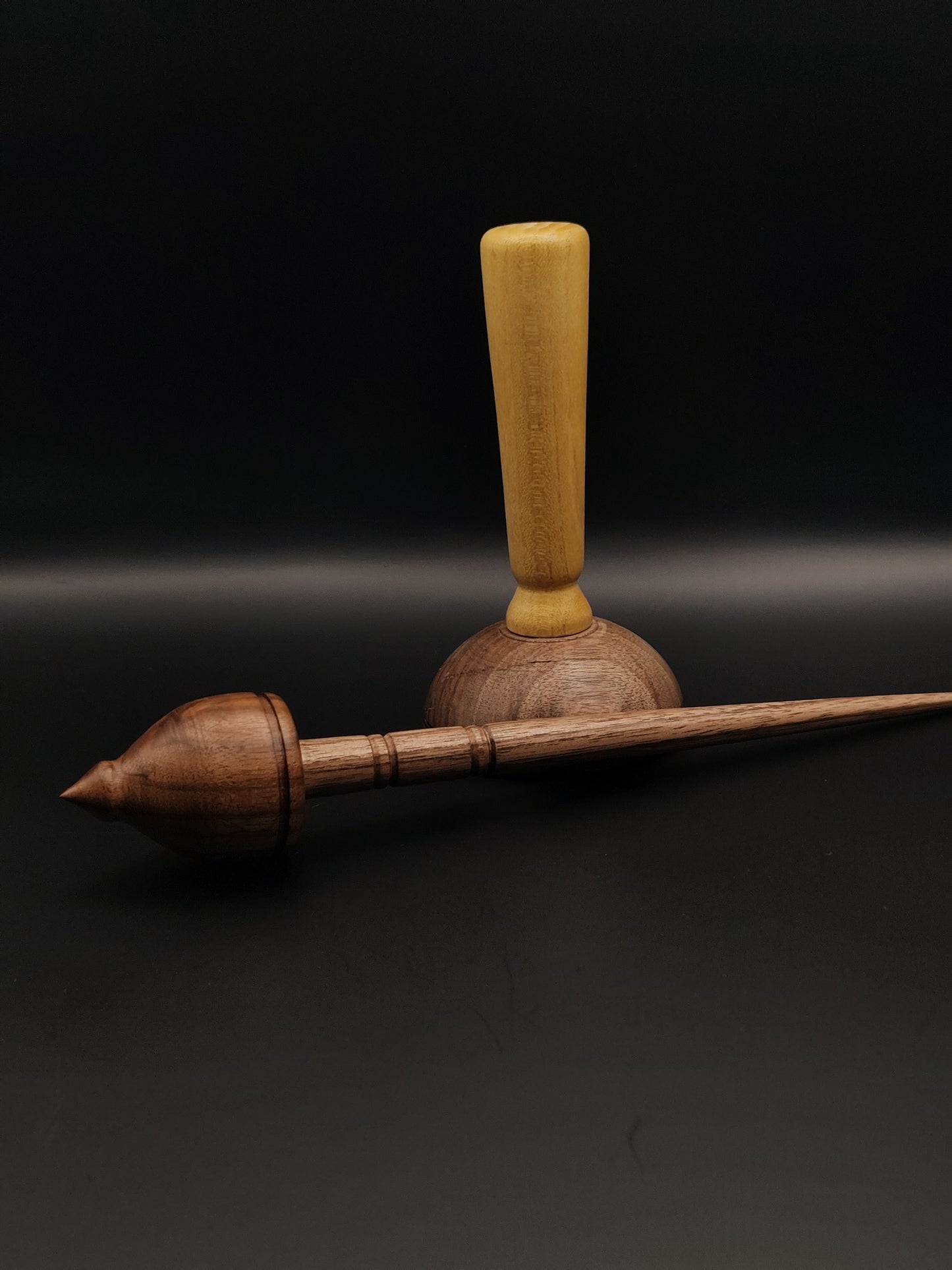 Support Spindle Set: Walnut (24.5 cm / 9.65 in, 34 g / 1.2 oz) with Acacia & Walnut Lap Support Bowl