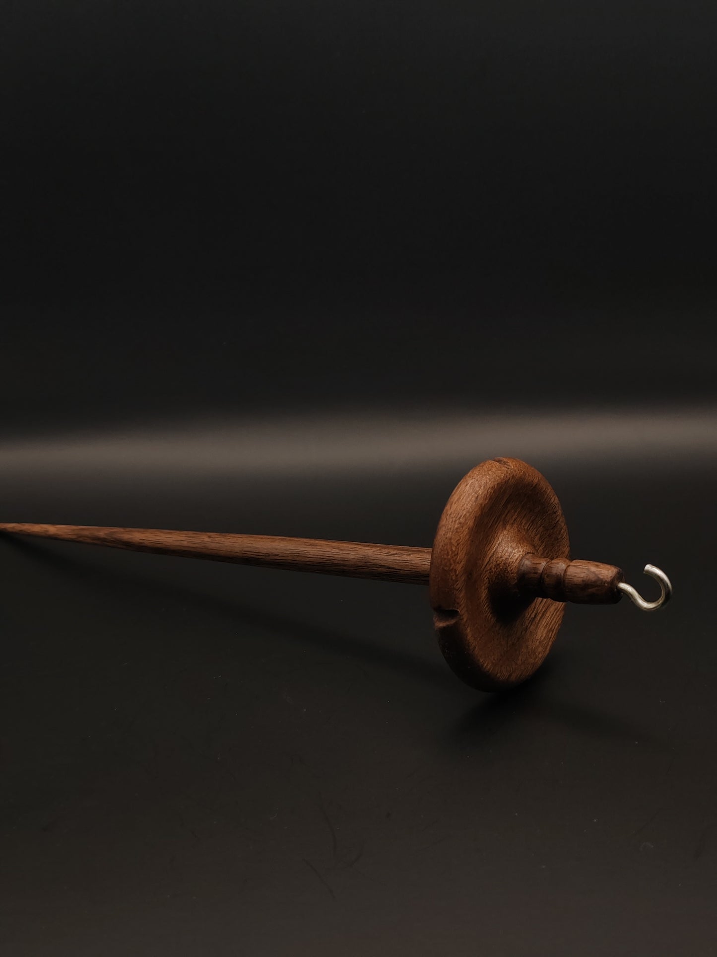 Drop Spindle: Walnut Wood (25.5 cm / 10.04 in, 23 g / 0.81 oz) with Organic Wax Finish