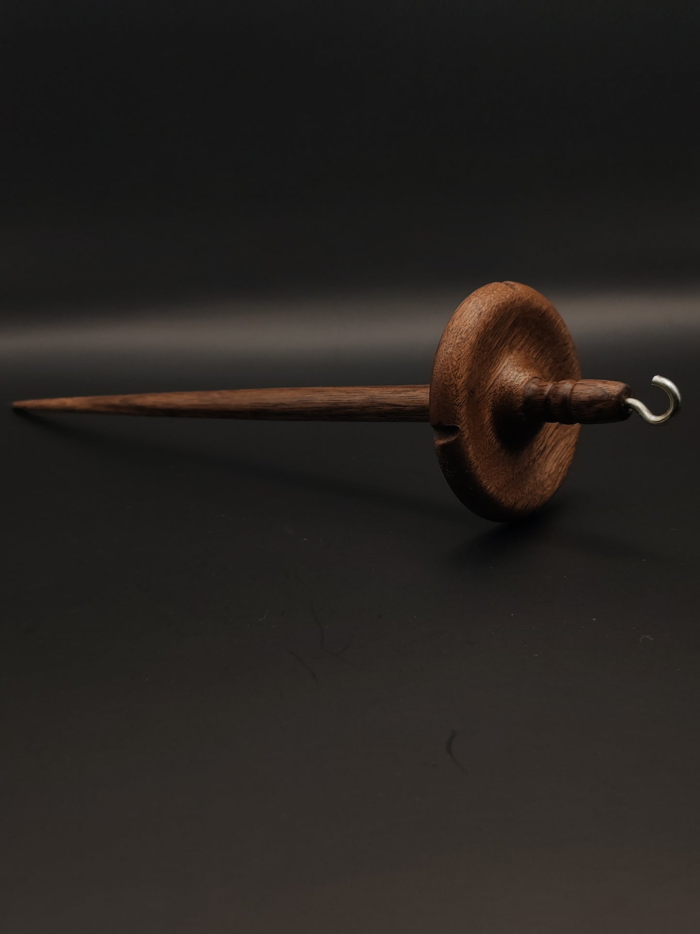 Drop Spindle: Walnut Wood (25.5 cm / 10.04 in, 23 g / 0.81 oz) with Organic Wax Finish