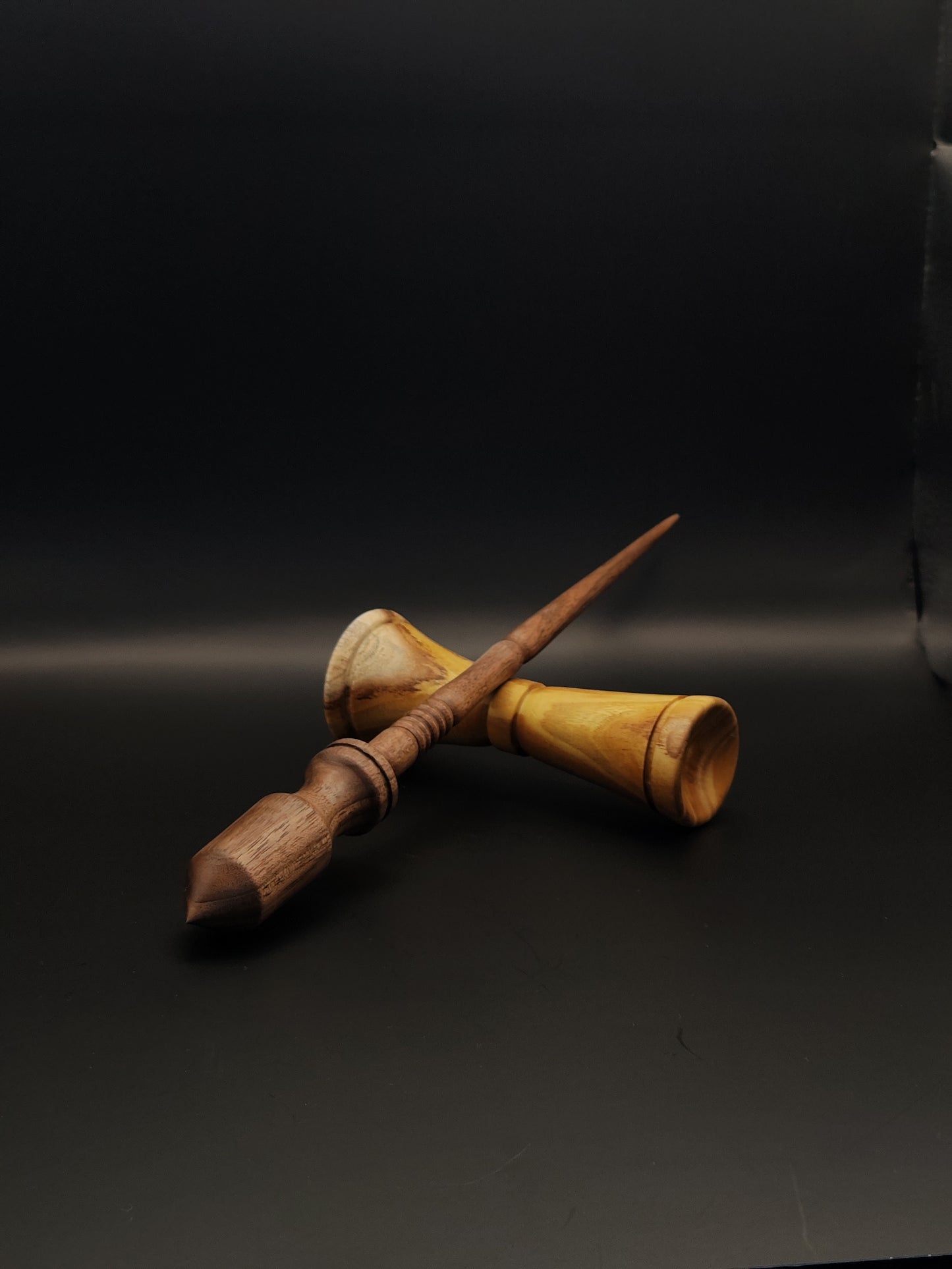 Support Spindle Set: Walnut (29.5 cm / 30 g) with Acacia Lap Support Bowl