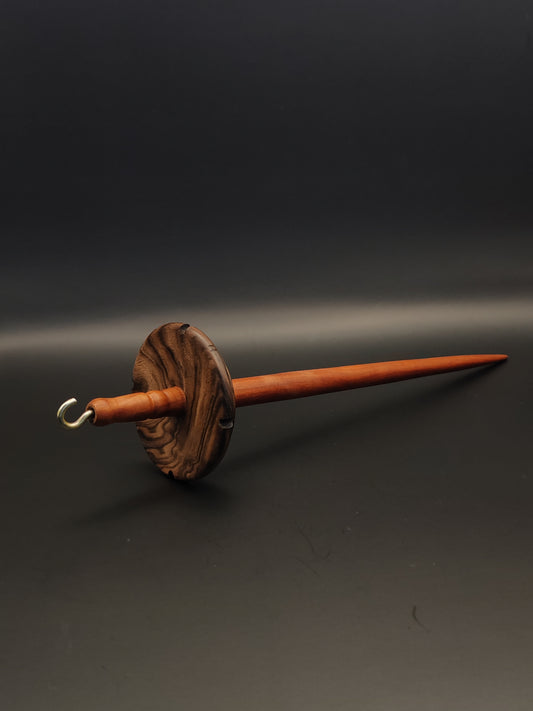 Drop Spindle: Plum Shaft & Walnut Whorl (26.5 cm / 33 g)