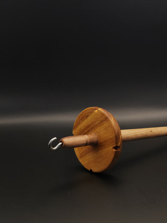 Drop Spindle: Grey Walnut Shaft & Mulberry Whorl