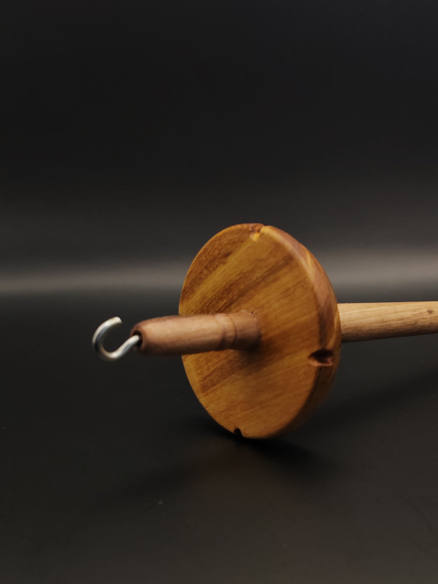 Drop Spindle: Grey Walnut Shaft & Mulberry Whorl