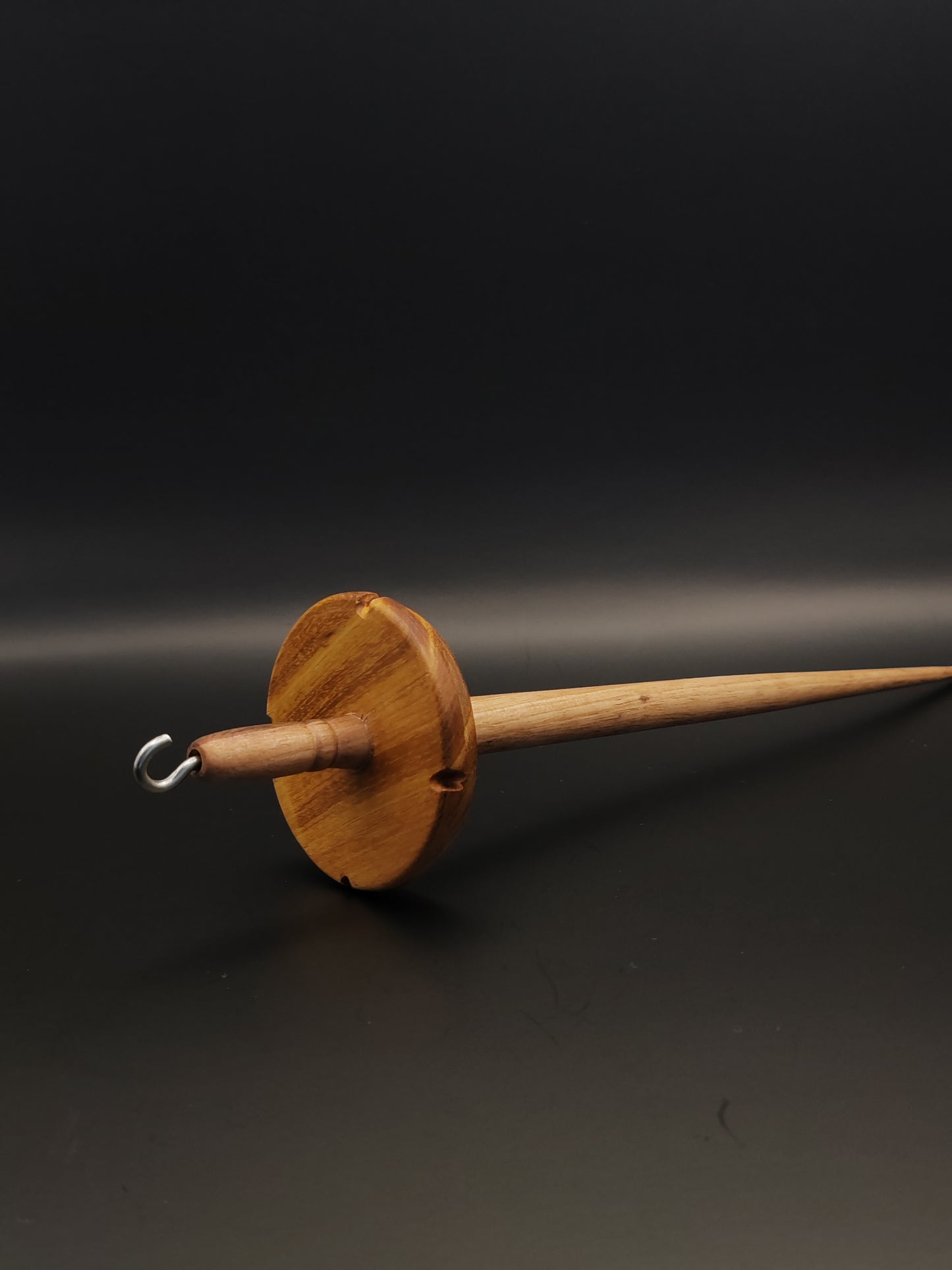 Drop Spindle: Grey Walnut Shaft & Mulberry Whorl