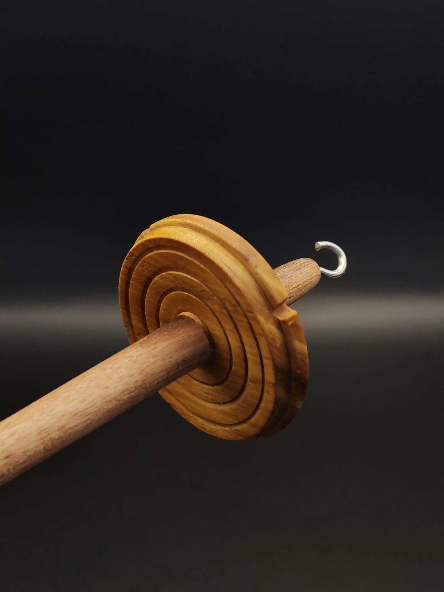 Drop Spindle: Grey Walnut Shaft & Mulberry Whorl