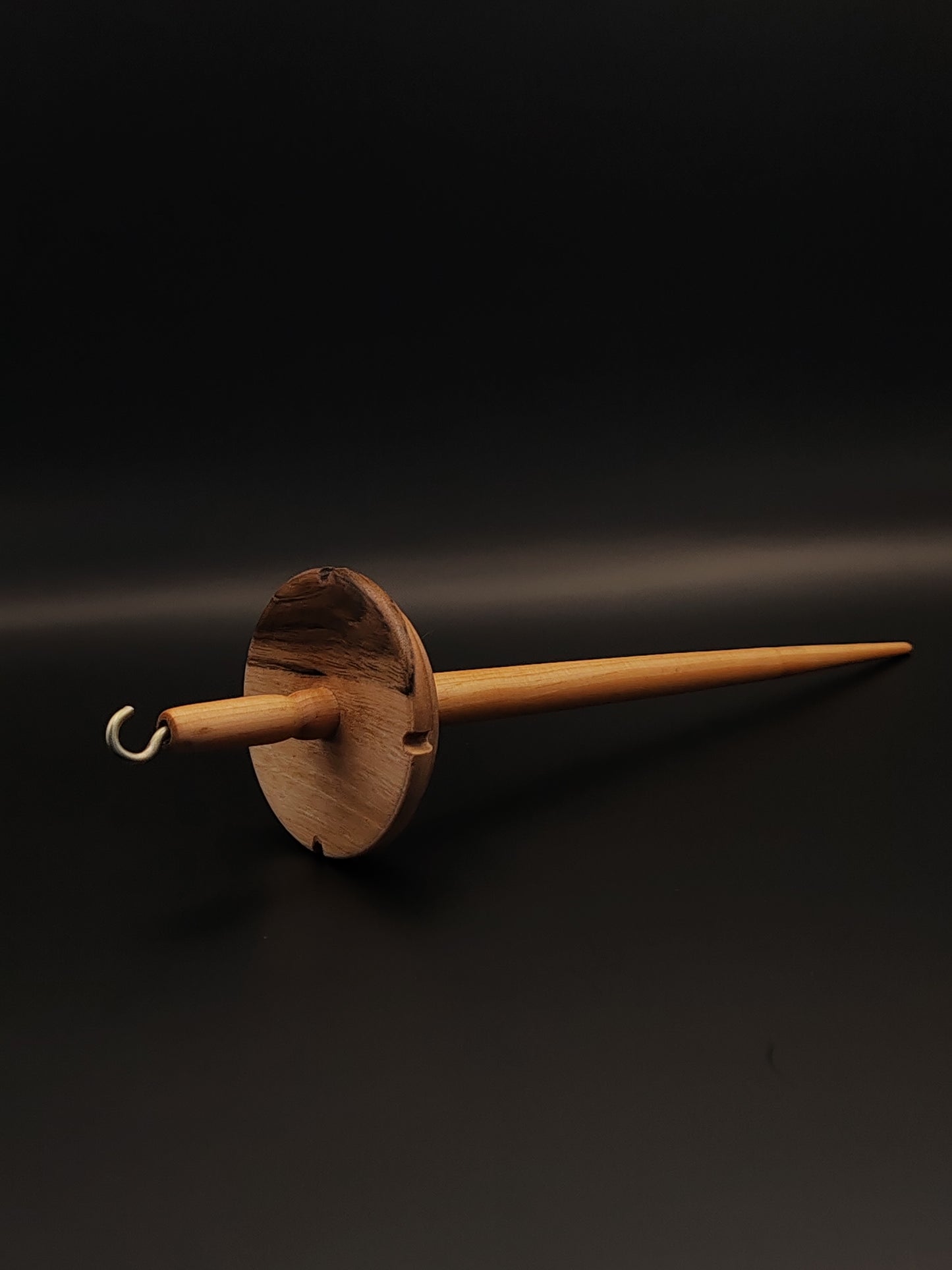 Drop Spindle: Walnut Whorl and Plum Shaft (25 cm / 9.84 in, 29 g / 1.02 oz)