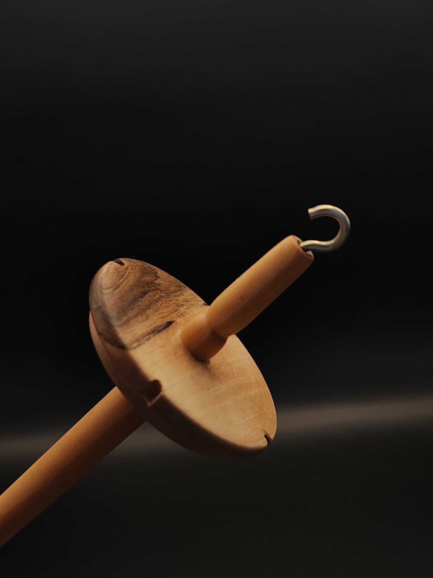 Drop Spindle: Walnut Whorl and Plum Shaft (25 cm / 9.84 in, 29 g / 1.02 oz)