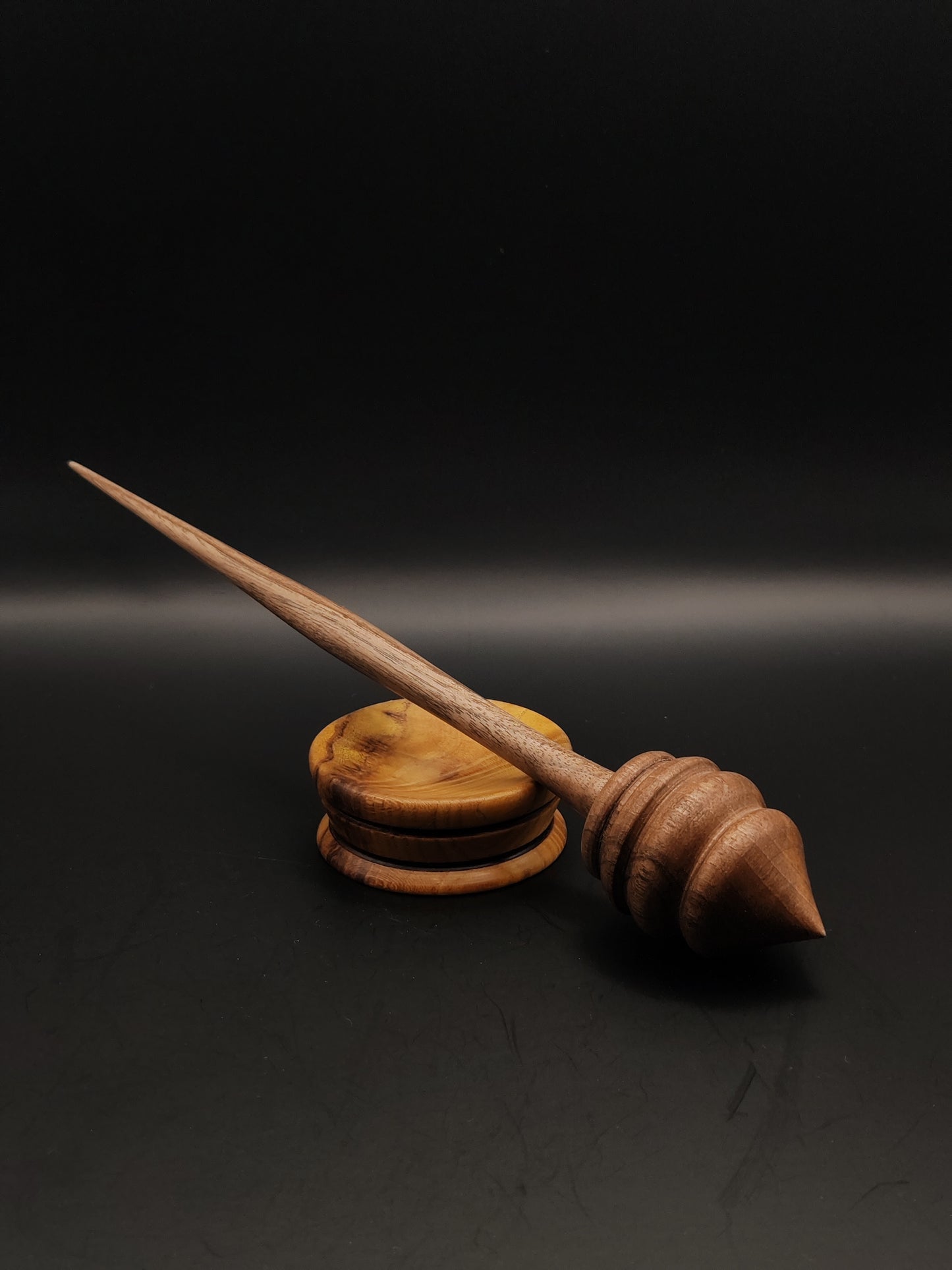 Support Spindle Set: Walnut Wood (25 cm / 9.84 inches, 30 g / 1.06 oz) with Mulberry Support Bowl