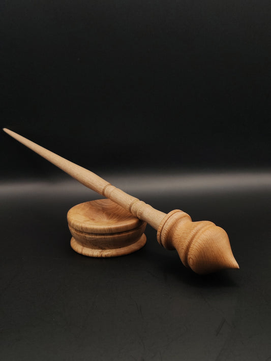 Grey Walnut and Beech Support Spindle Set (26 cm / 10.25 inches, 22 g / 0.78 oz) with Beech Support Bowl