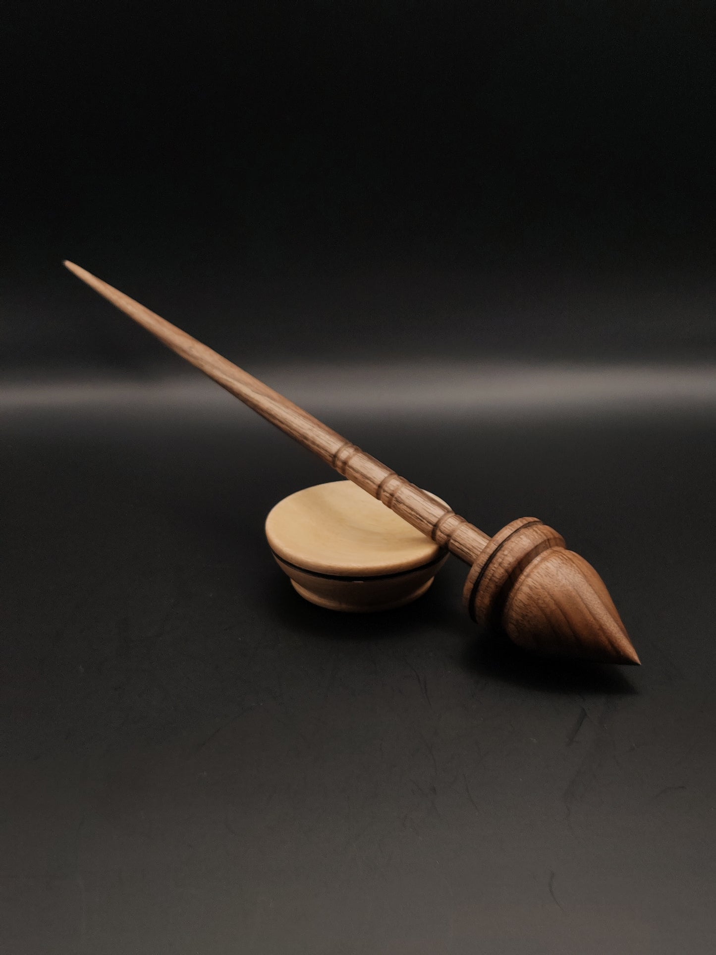 Support Spindle Set: Walnut Wood (27.5 cm / 10.83 inches, 33 g / 1.16 oz) with White Walnut Support Bowl