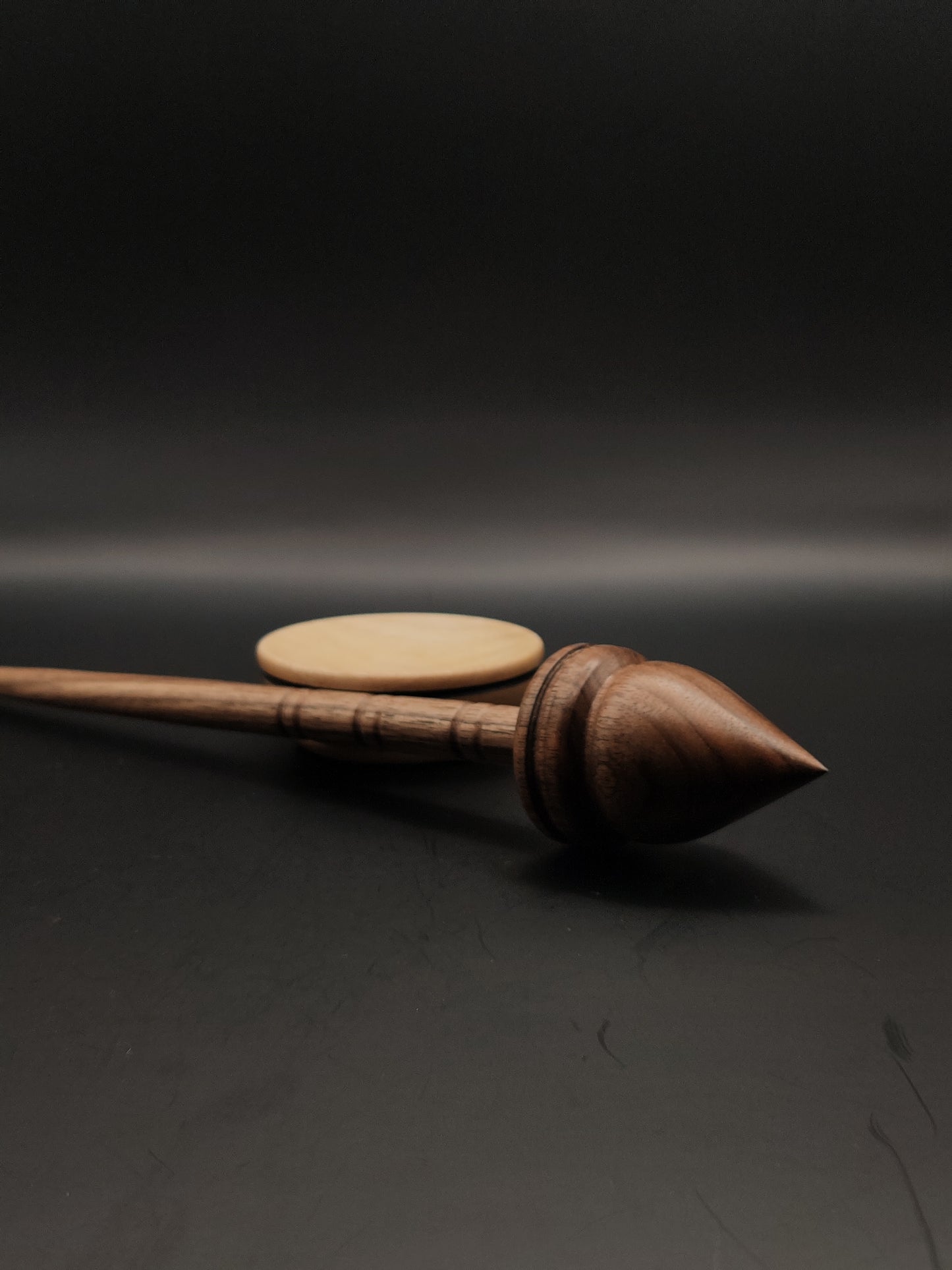 Support Spindle Set: Walnut Wood (27.5 cm / 10.83 inches, 33 g / 1.16 oz) with White Walnut Support Bowl