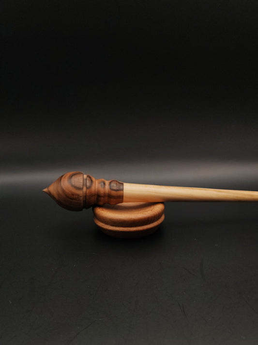 Support Spindle Set: Walnut Whorl and Oak Shaft (24 cm / 9.45 inches, 27 g / 0.95 oz) with Beech Support Bowl