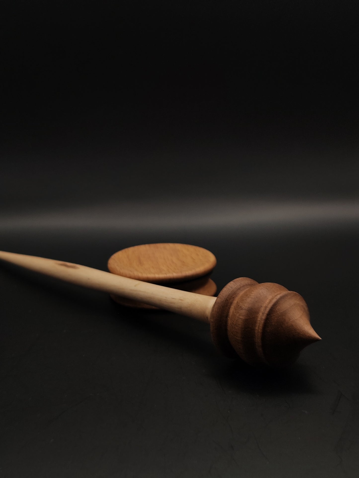 Handcrafted Apple and Walnut Support Spindle with Beech Bowl