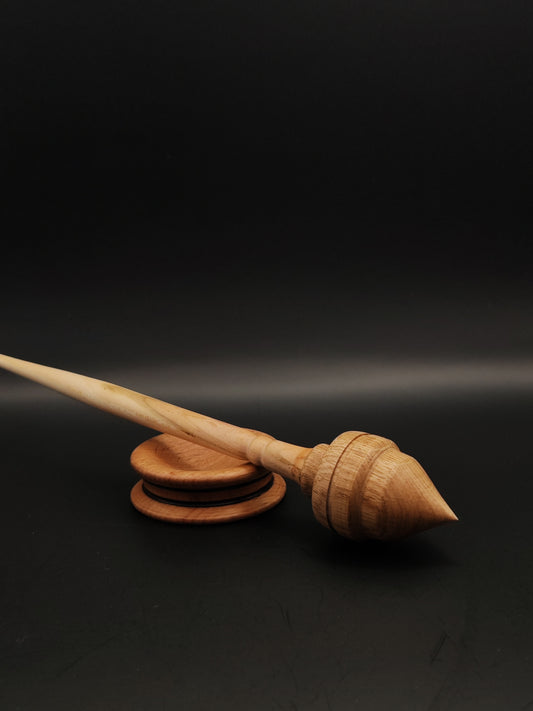 Support Spindle Set: Oak and Pear (25 cm / 9.84 inches, 33 g / 1.16 oz) with Beech Support Bowl