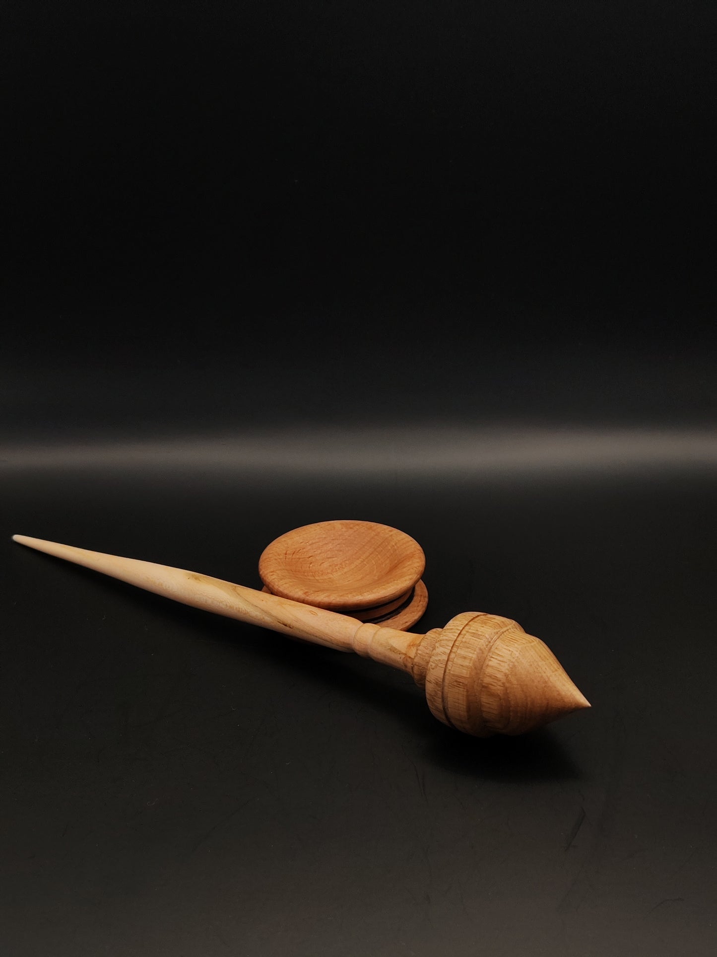 Support Spindle Set: Oak and Pear (25 cm / 9.84 inches, 33 g / 1.16 oz) with Beech Support Bowl