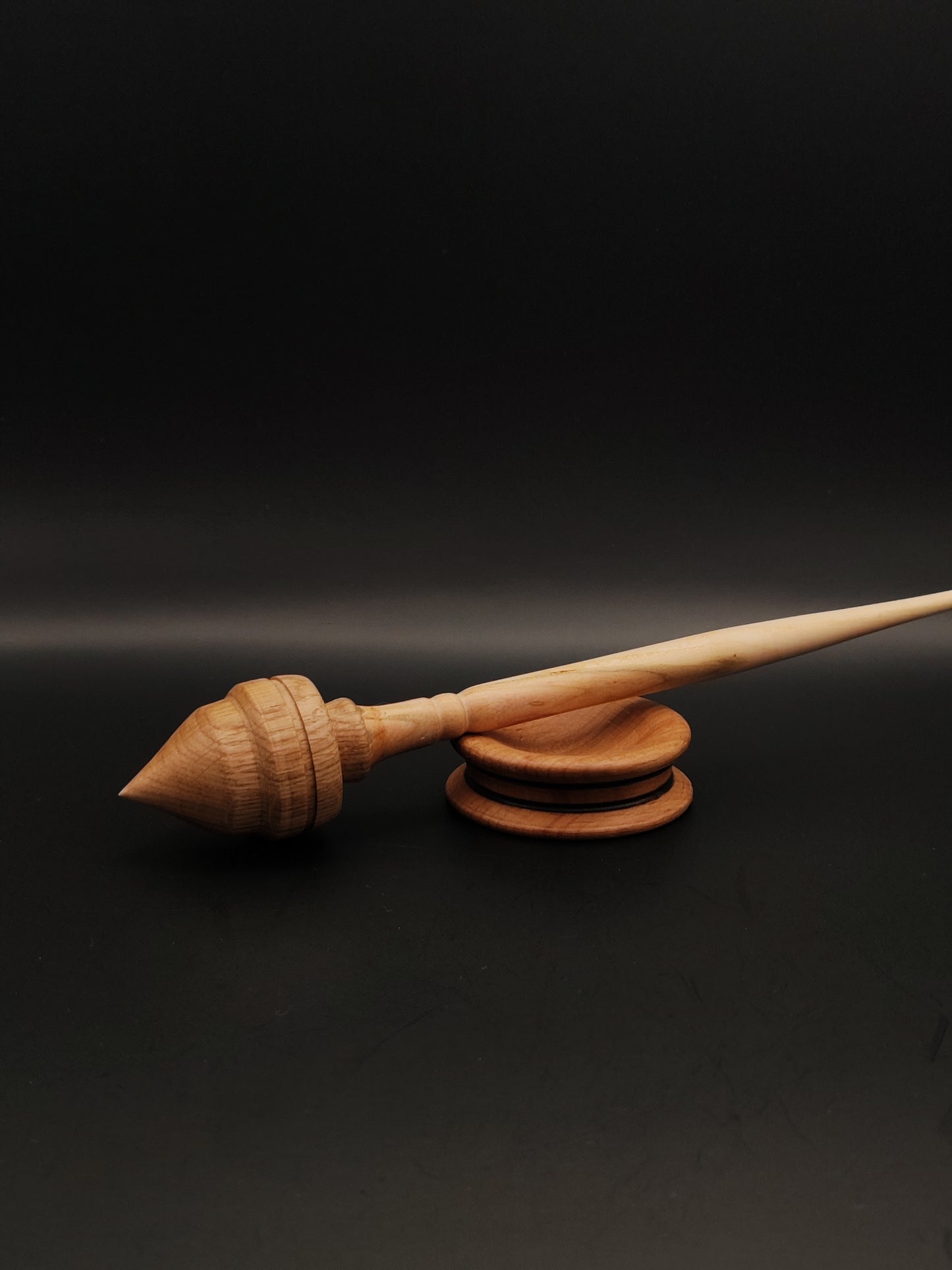 Support Spindle Set: Oak and Pear (25 cm / 9.84 inches, 33 g / 1.16 oz) with Beech Support Bowl