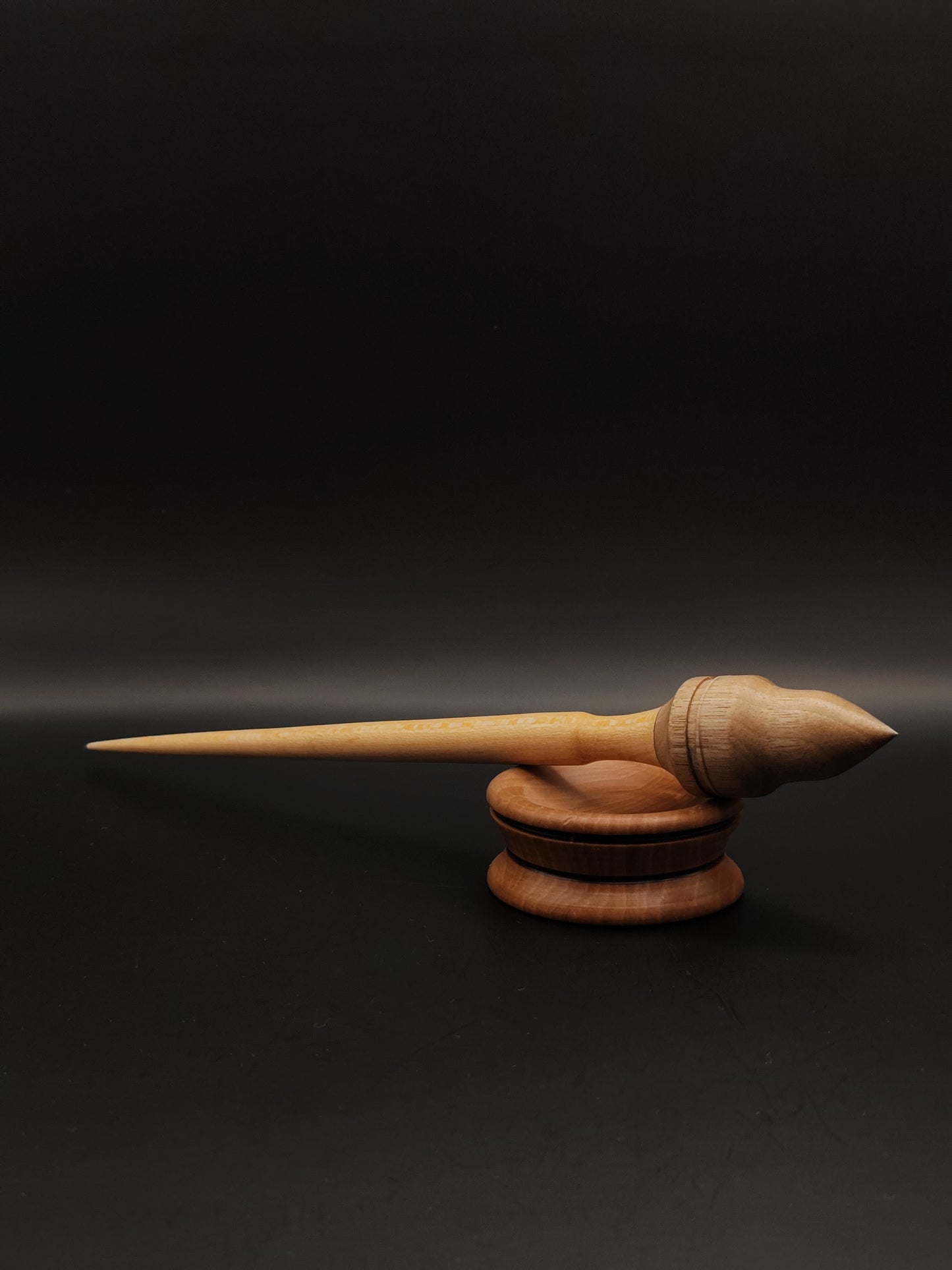 Handcrafted Grey Walnut and Sycamore Support Spindle with Dark Oak Bowl