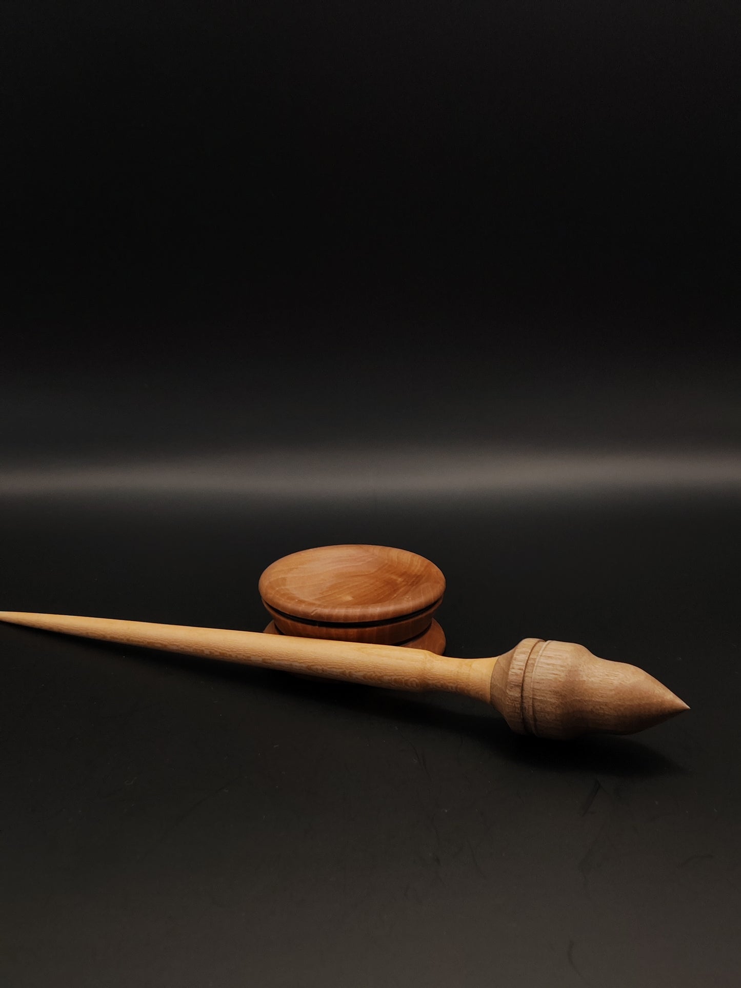 Handcrafted Grey Walnut and Sycamore Support Spindle with Dark Oak Bowl