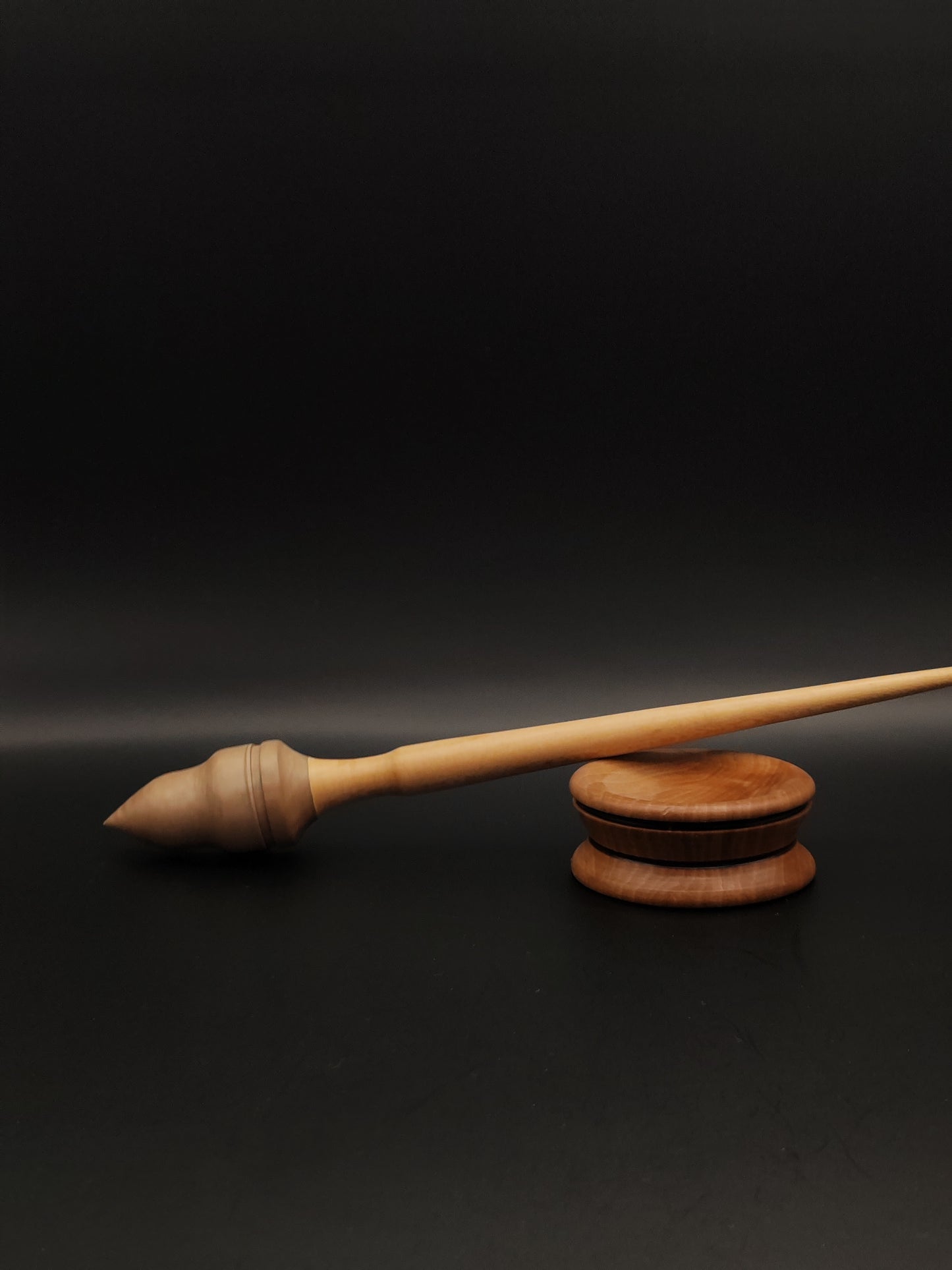 Handcrafted Grey Walnut and Sycamore Support Spindle with Dark Oak Bowl